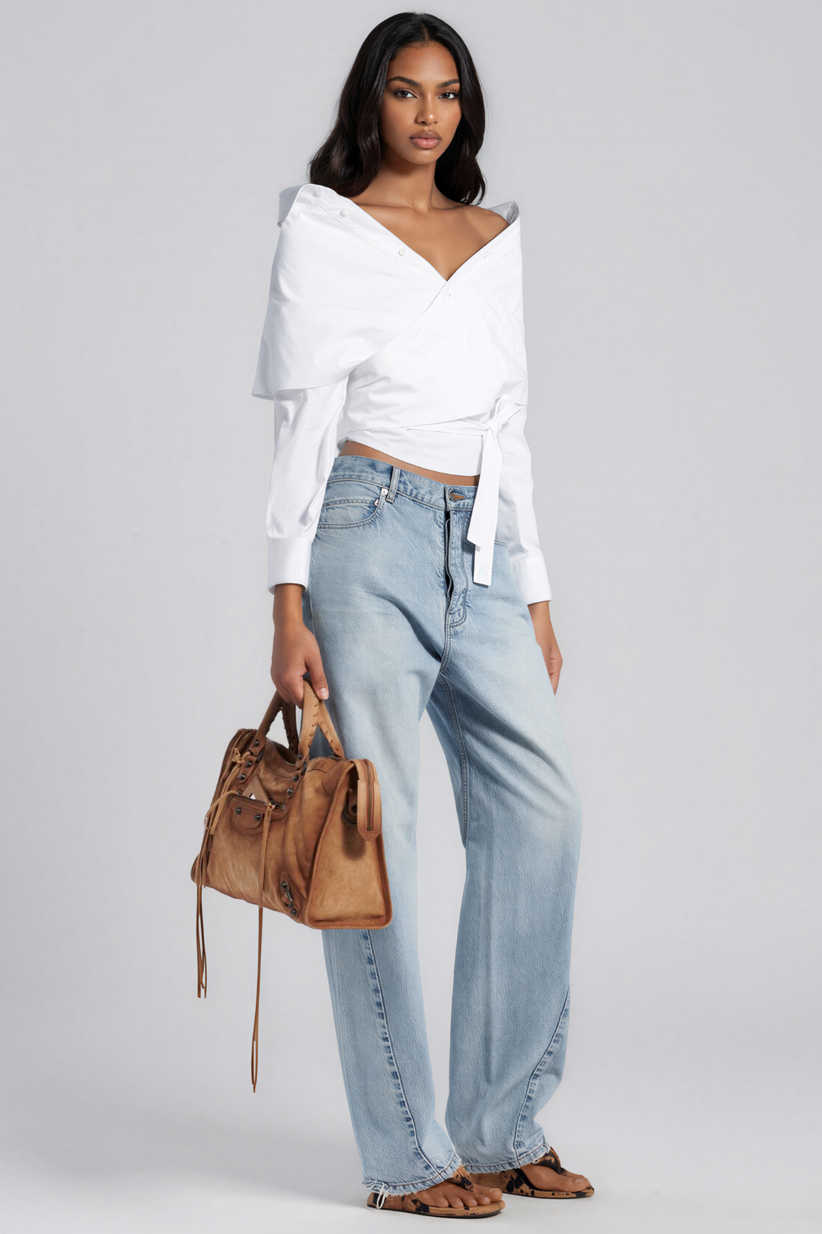 Kekapa Off Shoulder Button Shirt