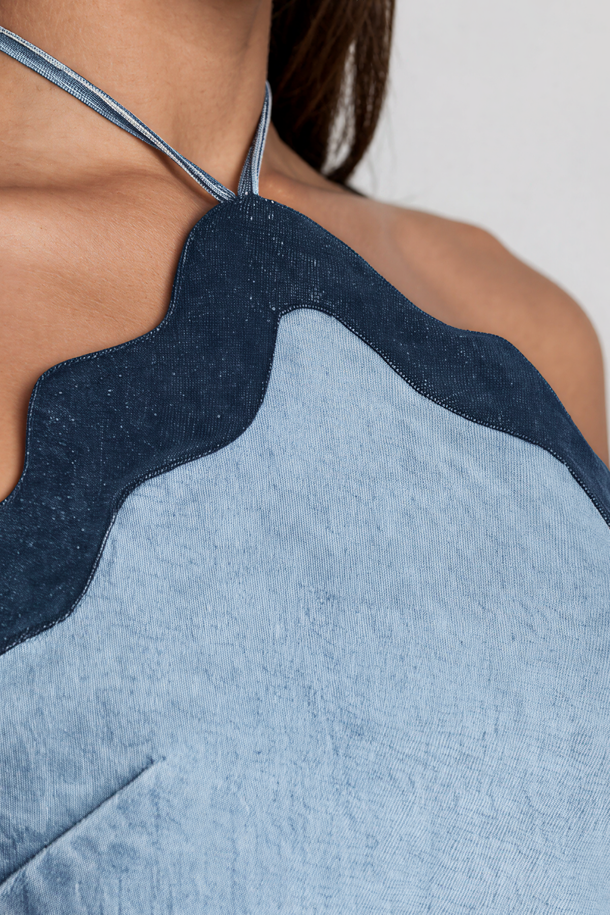 Keldrie Halter Neck Denim Skirt Set