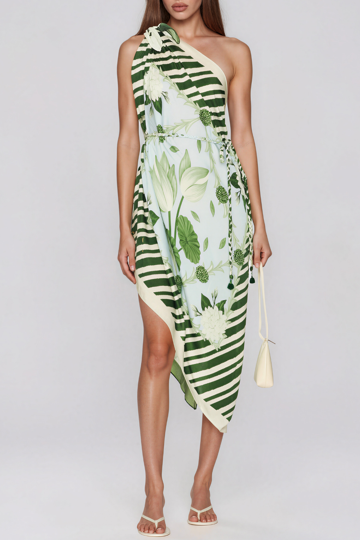  Kelekokio One Shoulder Print Swimsuit