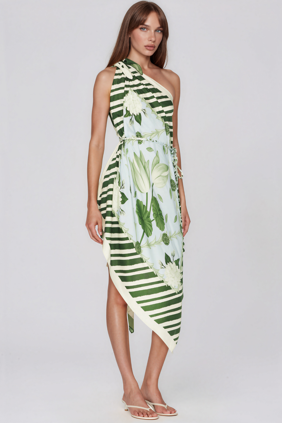  Kelekokio One Shoulder Print Swimsuit
