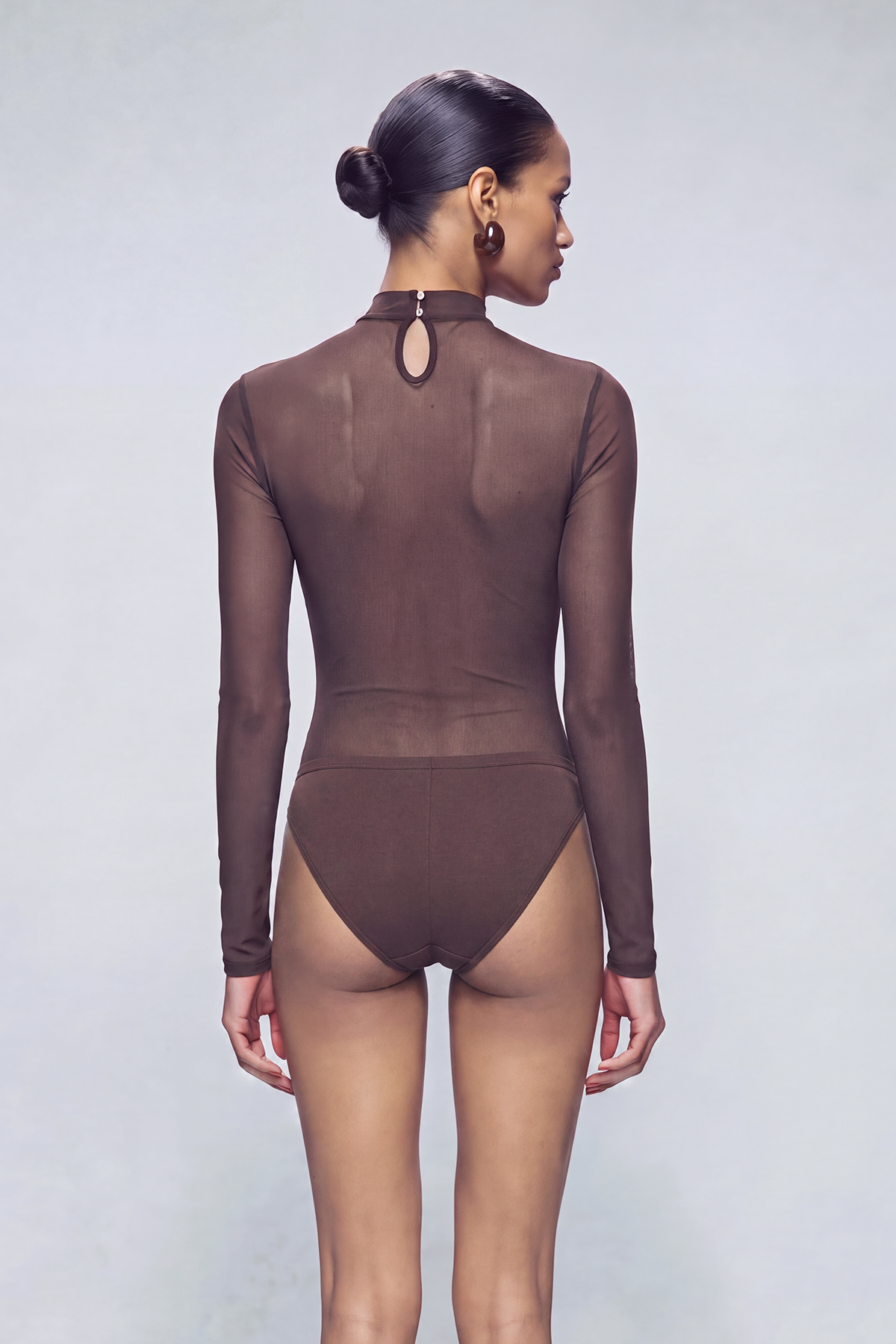 Kellsie Long Sleeve Ruch Mesh Playsuit
