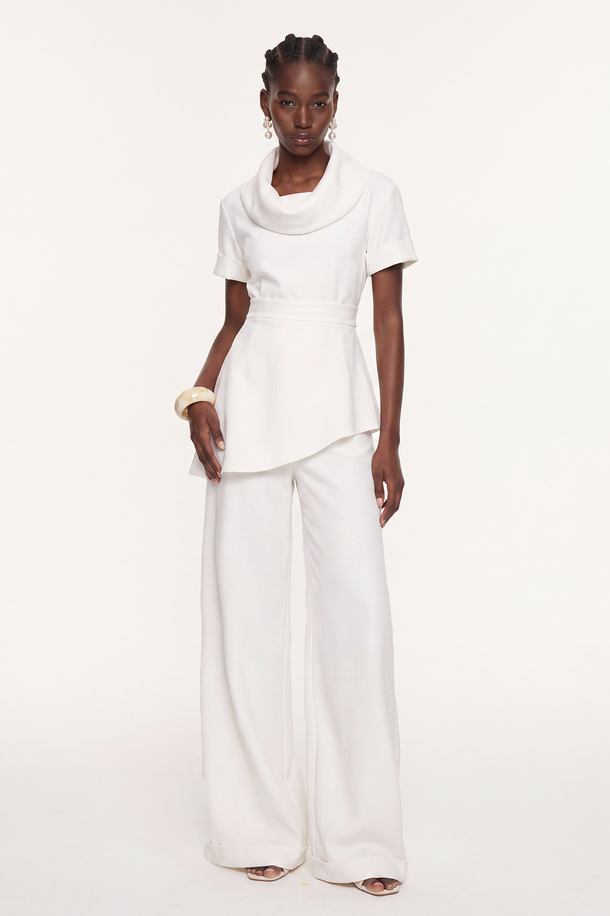 Kellyn High Neck Satin Pants Set