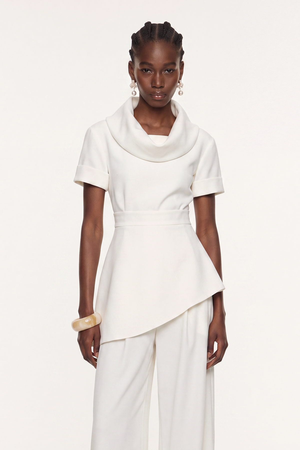 Kellyn High Neck Satin Pants Set