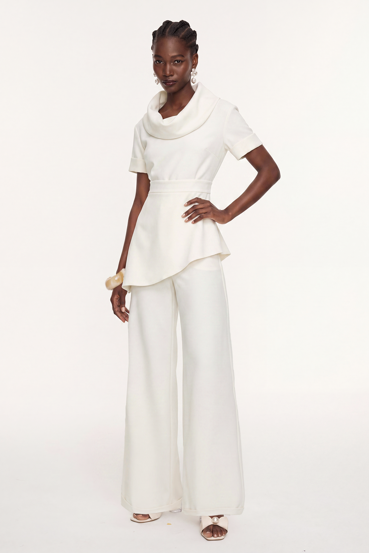 Kellyn High Neck Satin Pants Set
