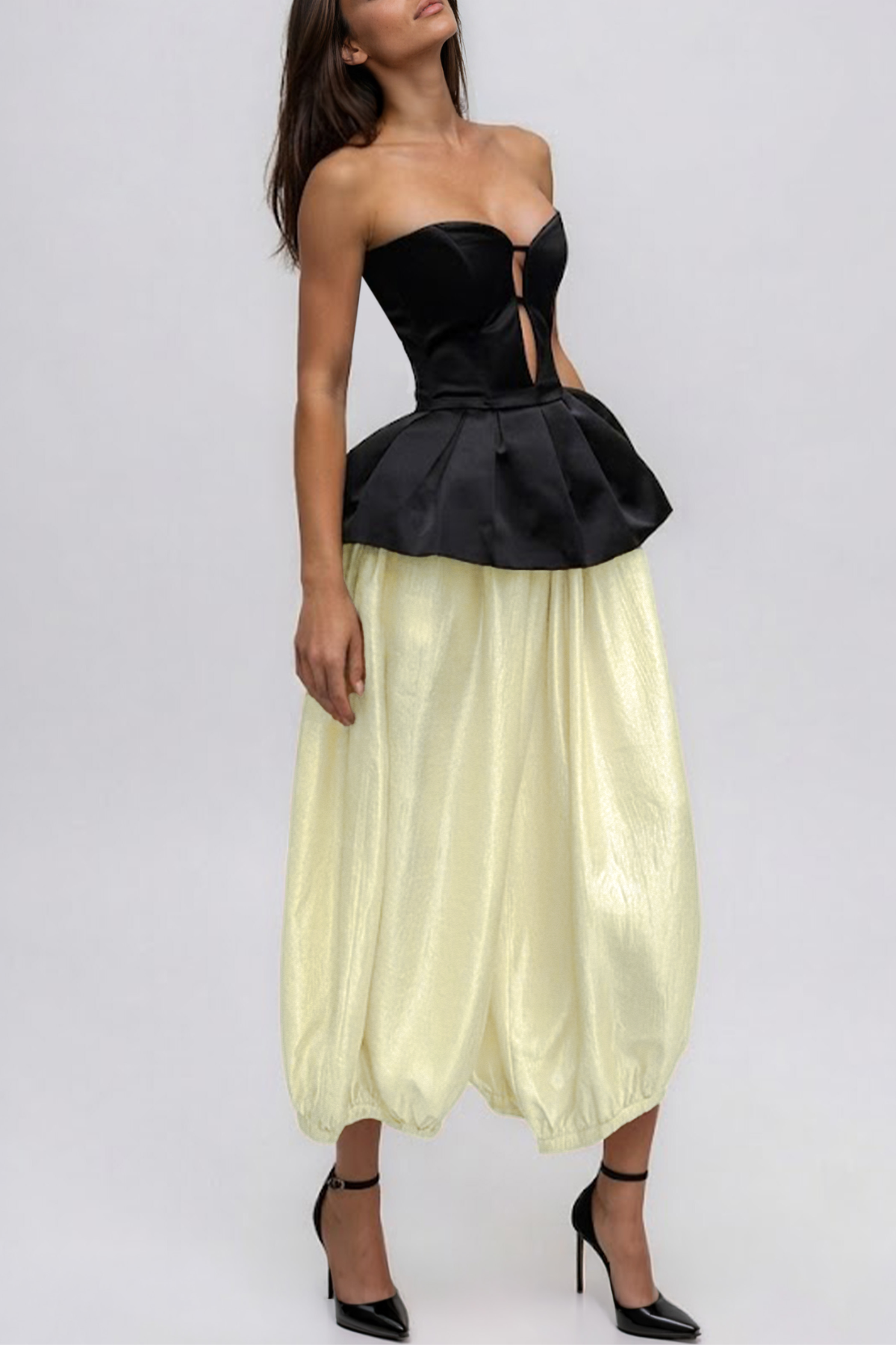 Keltie Strapless Cutout Ruch Pants Set