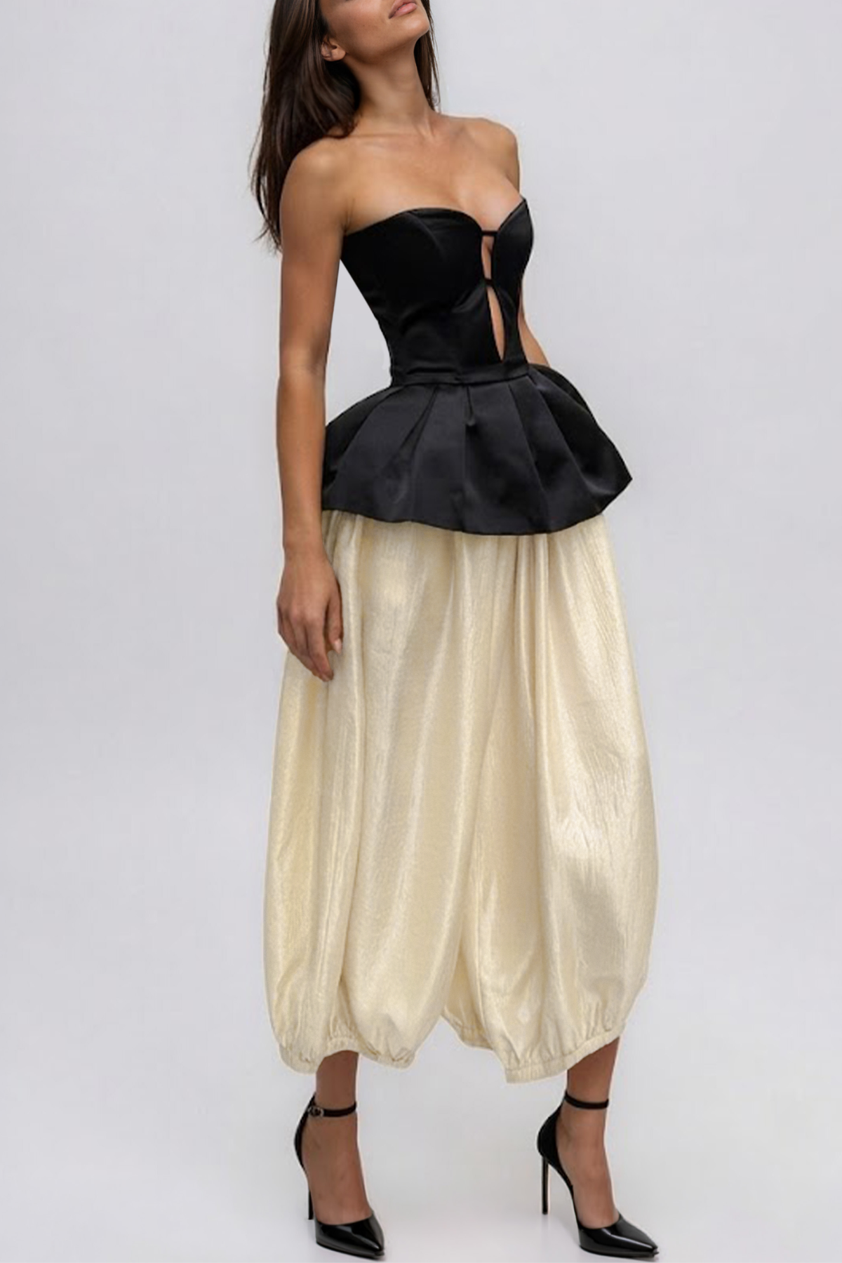 Keltie Strapless Cutout Ruch Pants Set