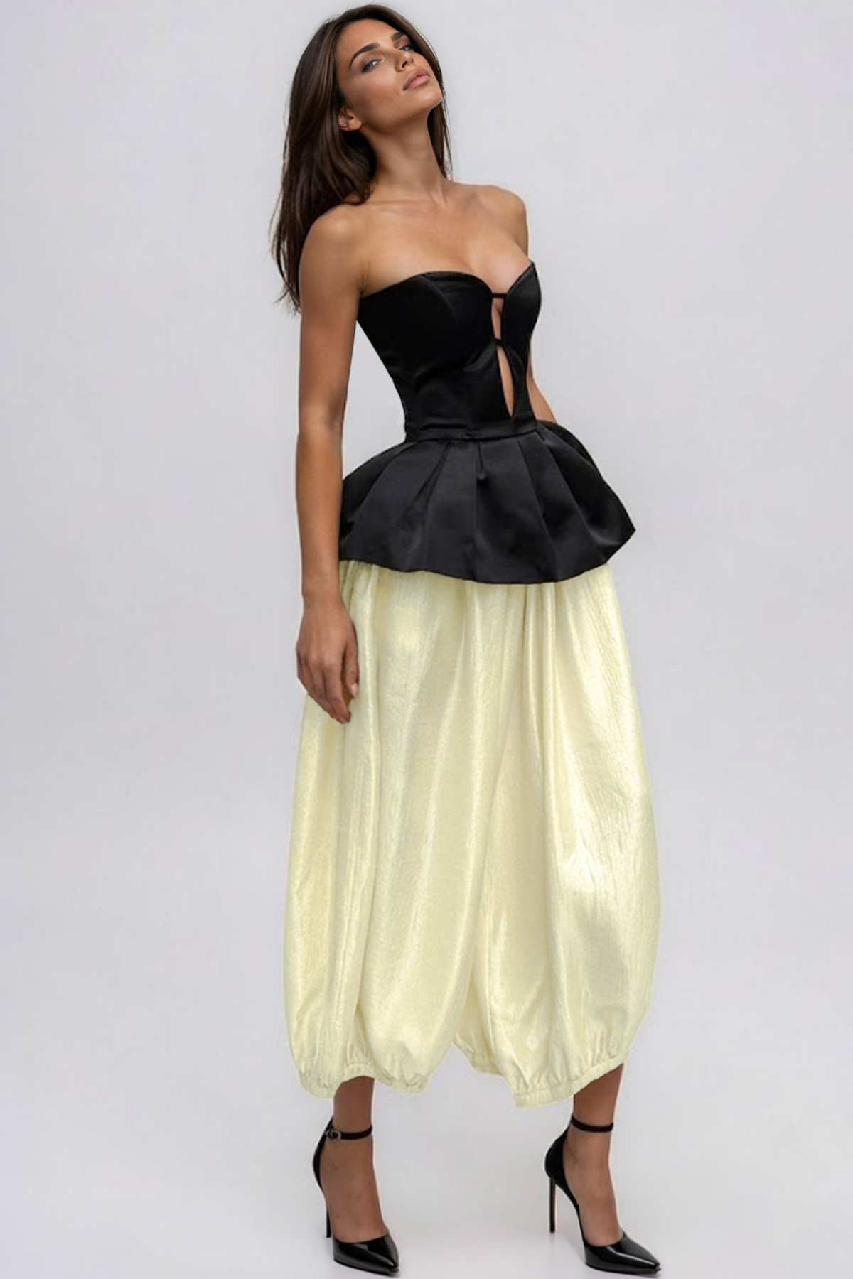 Keltie Strapless Cutout Ruch Pants Set