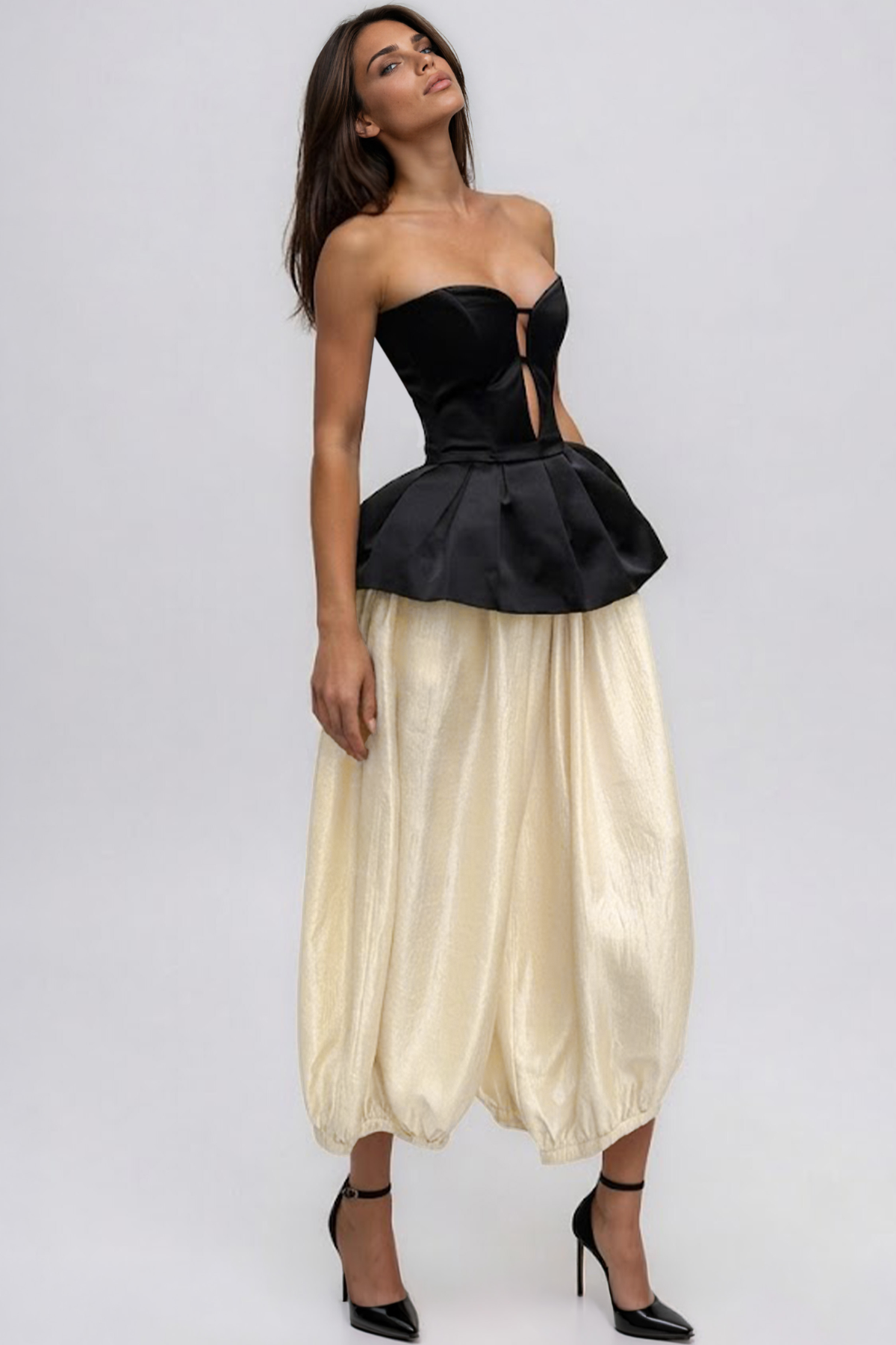 Keltie Strapless Cutout Ruch Pants Set
