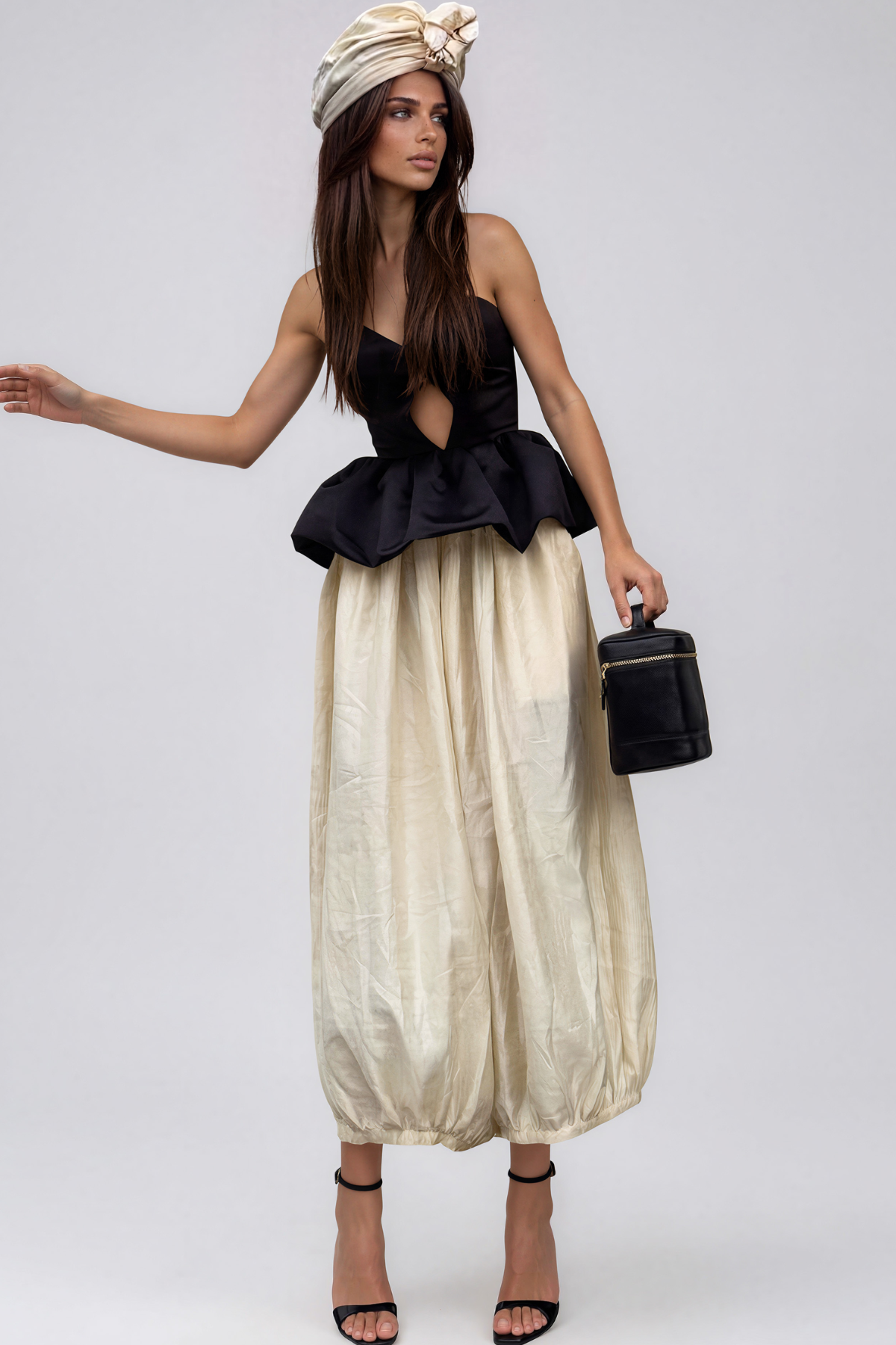 Keltie Strapless Cutout Ruch Pants Set