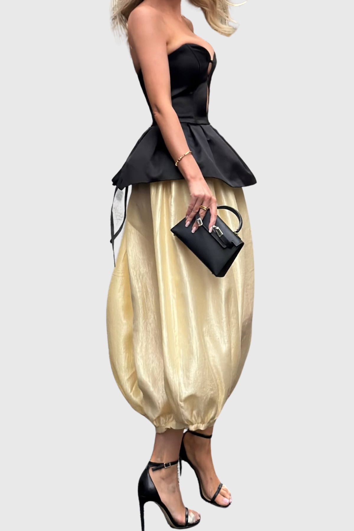 Keltie Strapless Cutout Ruch Pants Set