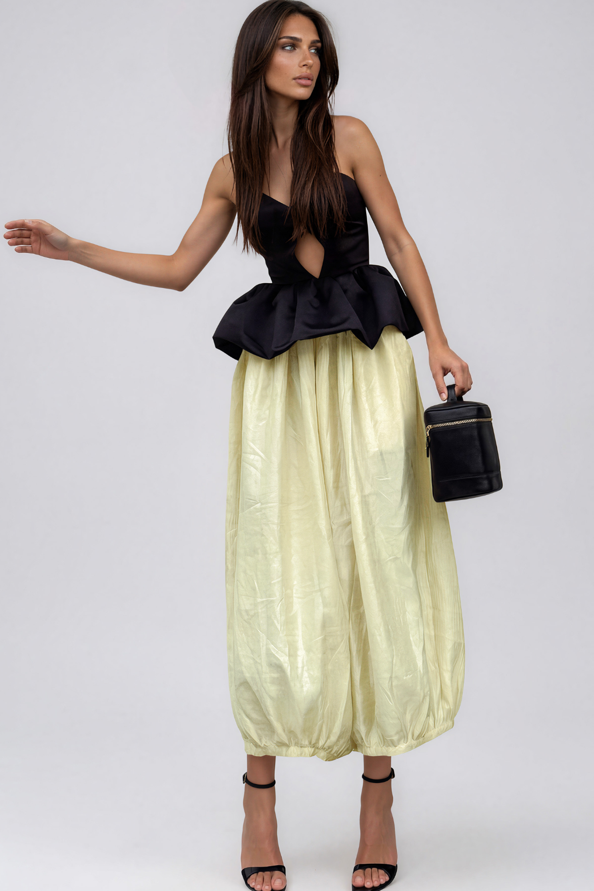 Keltie Strapless Cutout Ruch Pants Set