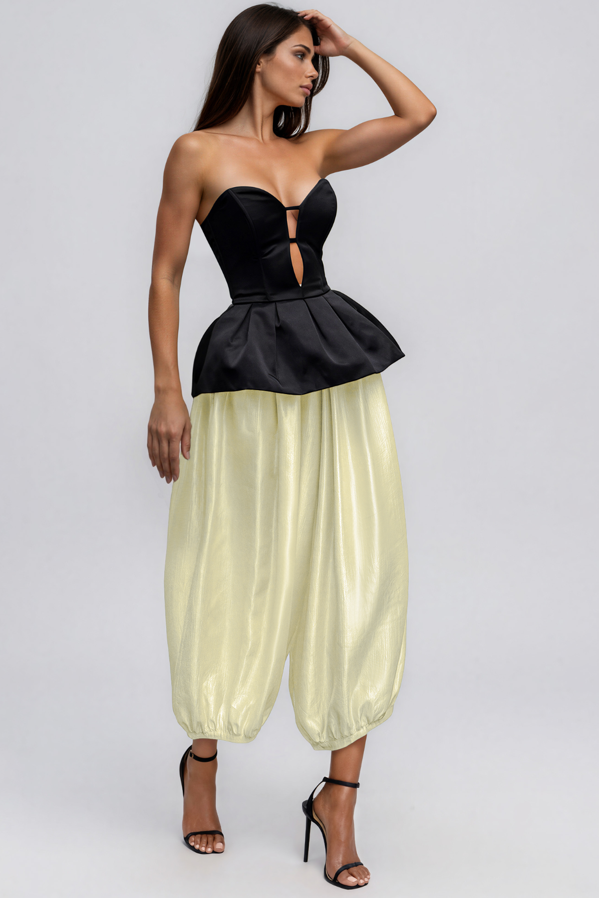 Keltie Strapless Cutout Ruch Pants Set