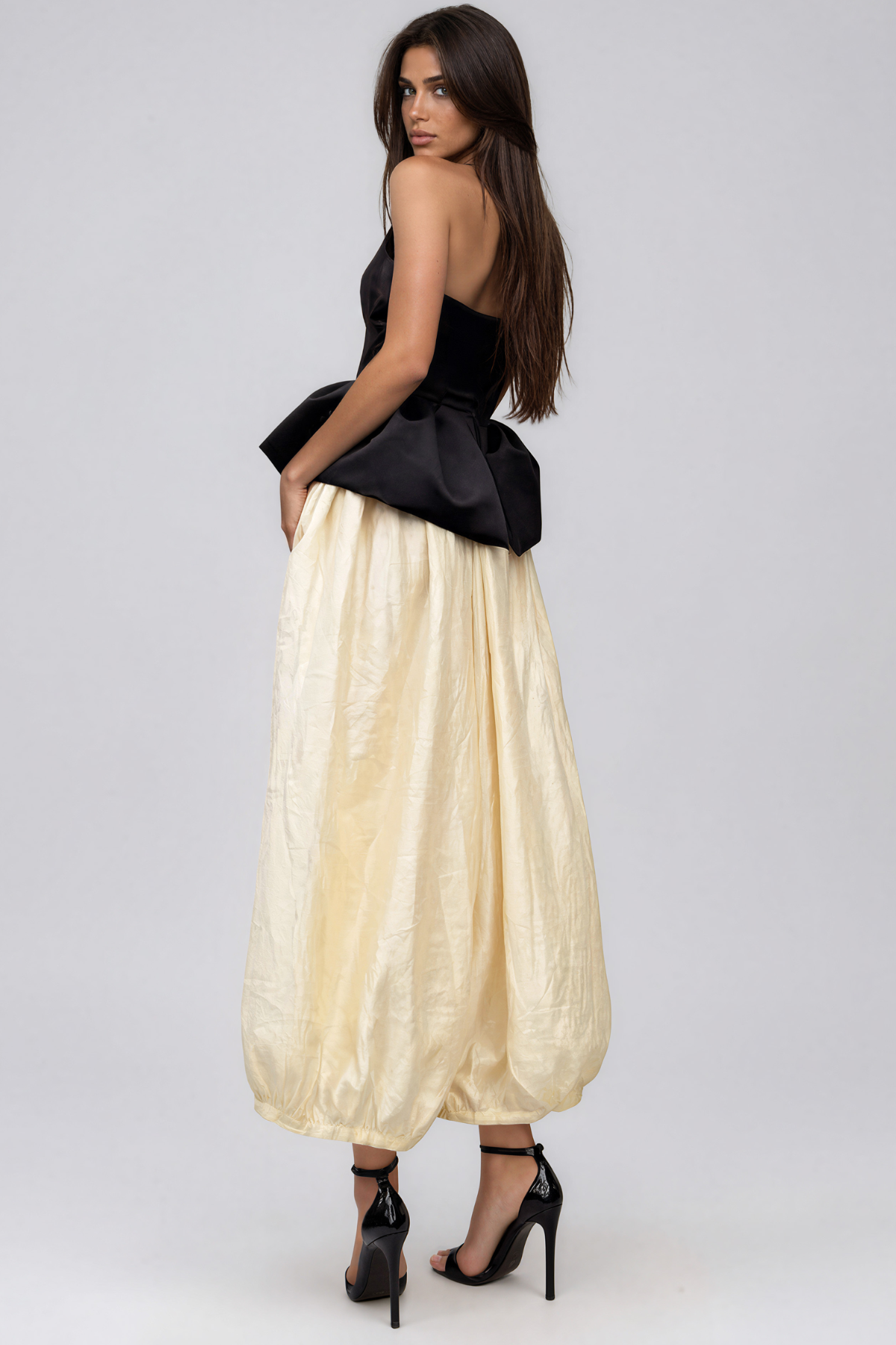 Keltie Strapless Cutout Ruch Pants Set