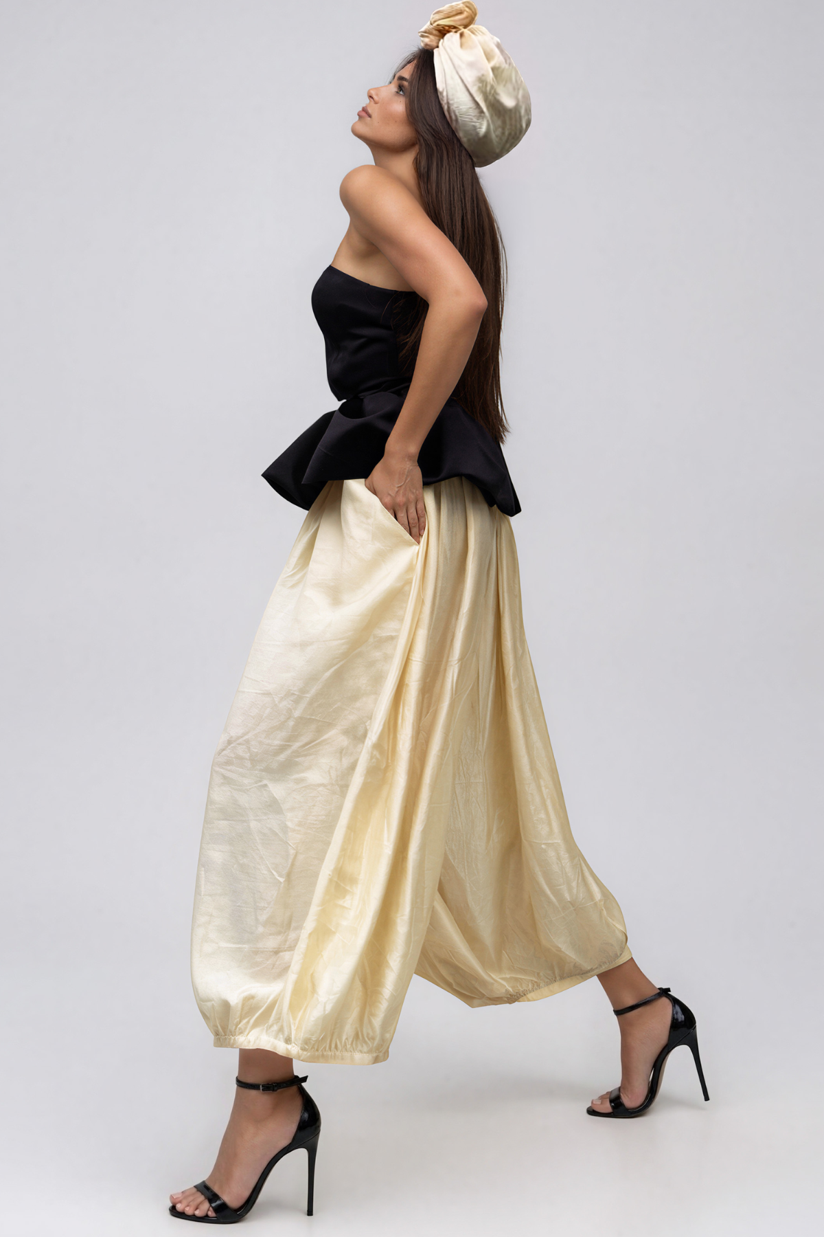 Keltie Strapless Cutout Ruch Pants Set