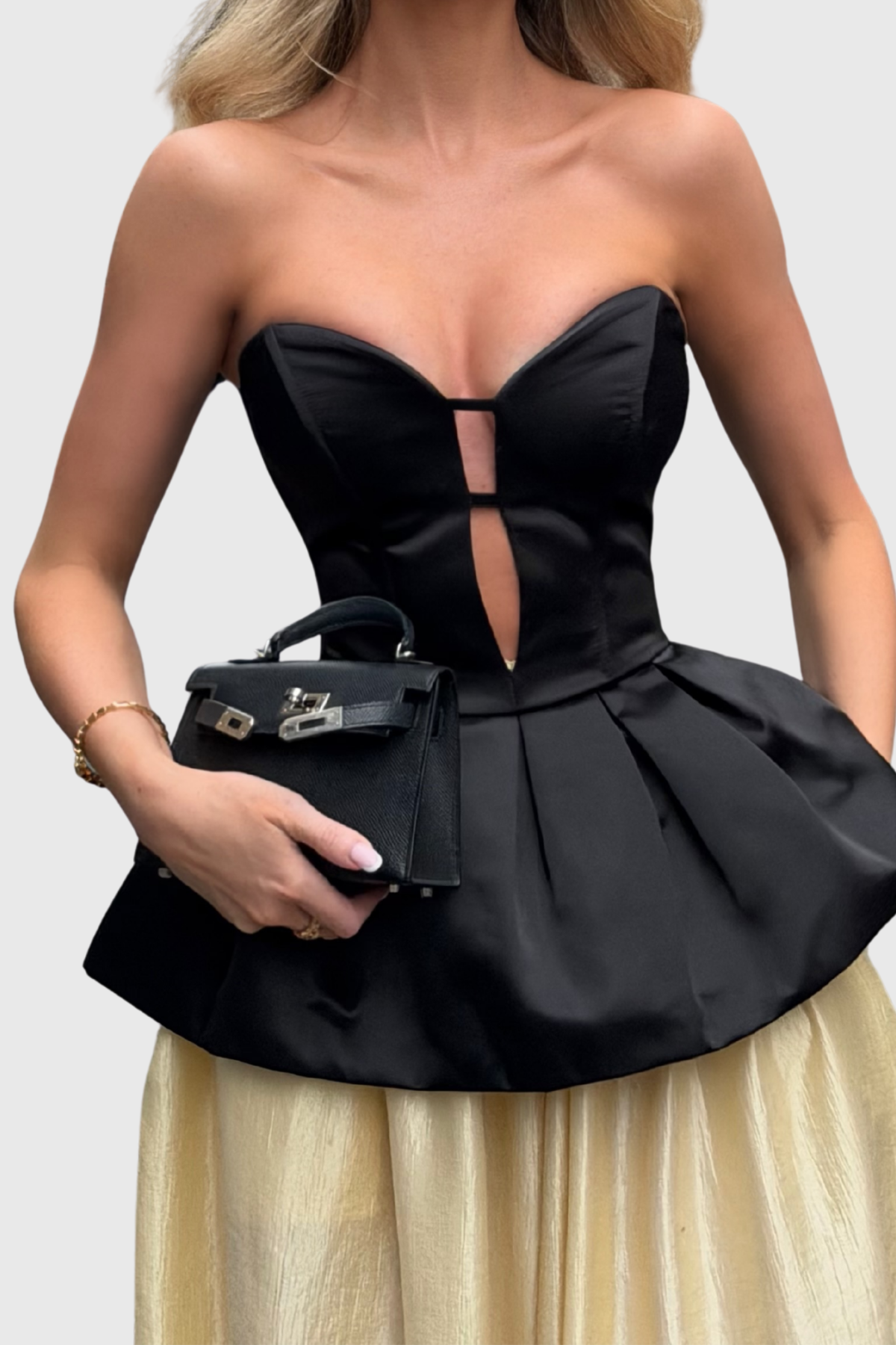 Keltie Strapless Cutout Ruch Pants Set