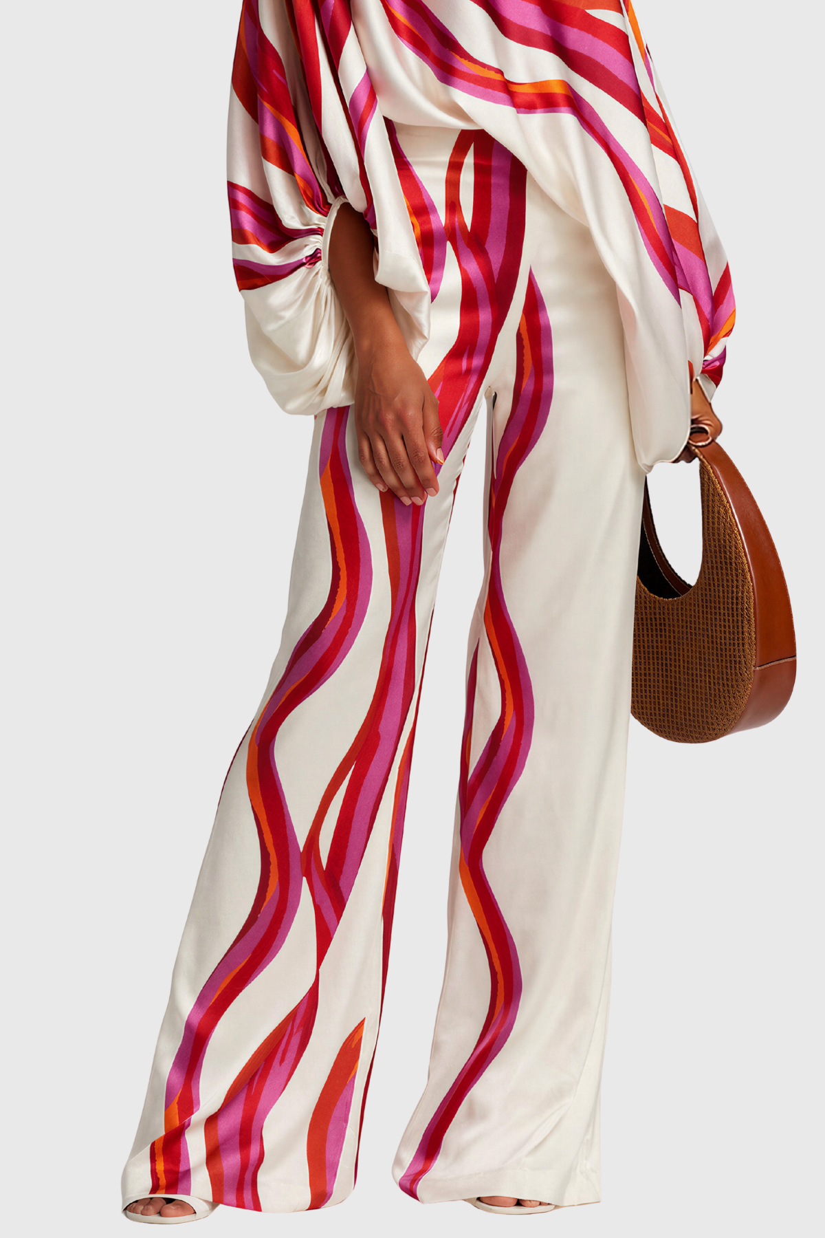 Kelvin Off Shoulder Stripe Pants Set