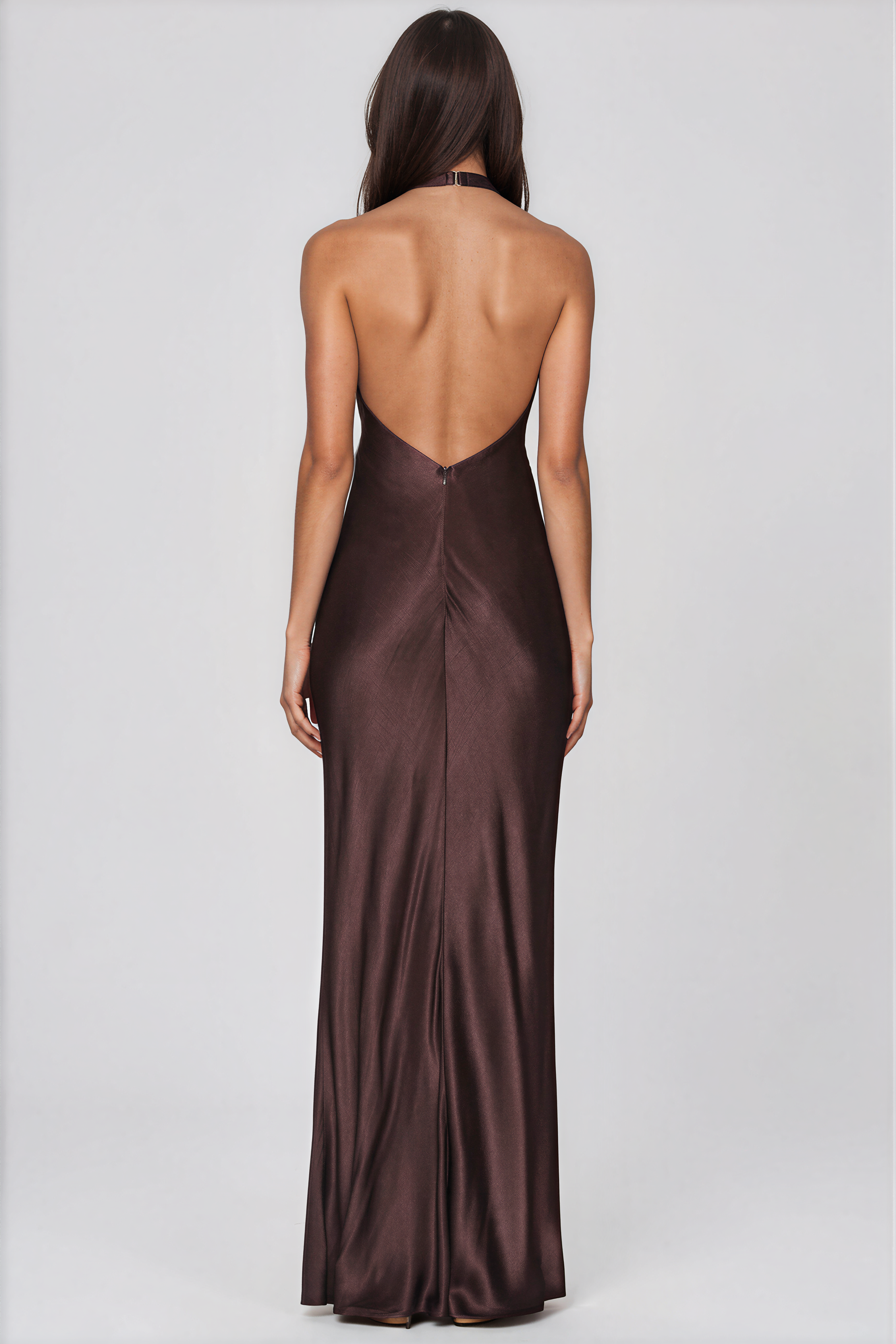 Kemp Halter Neck Satin Maxi Dress
