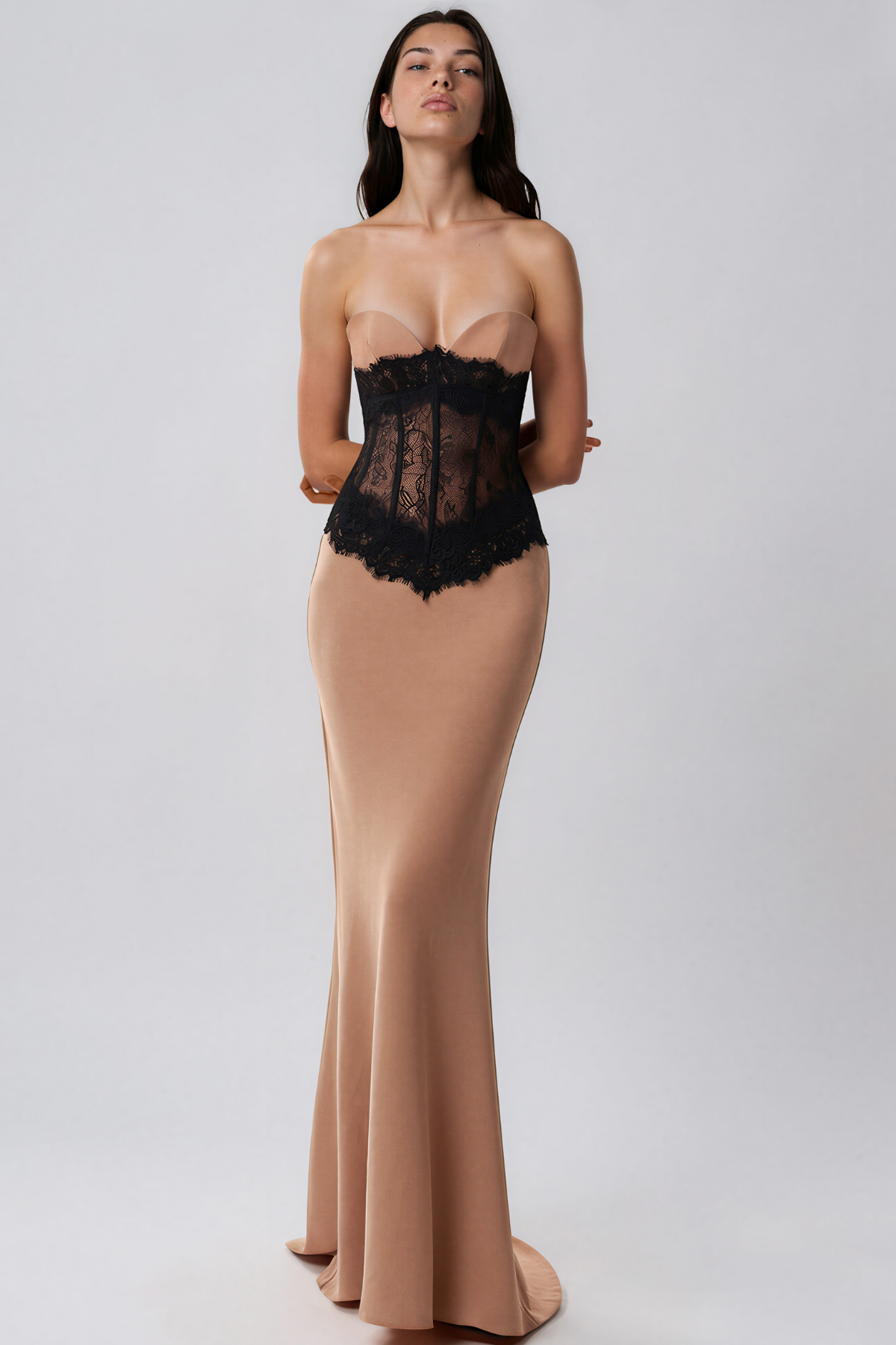 Kenadia Corset Lace Maxi Dress