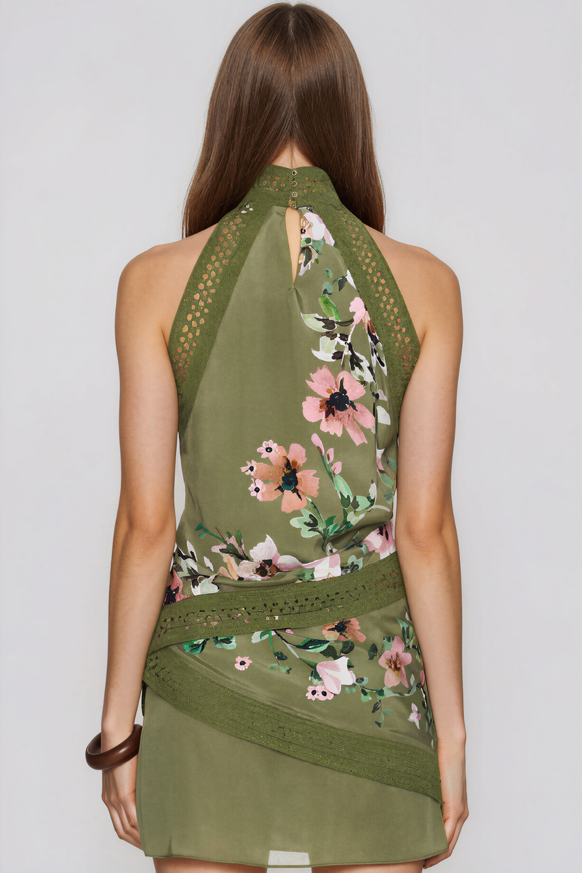 Kendall Halter Neck Floral Knit Skirt Set