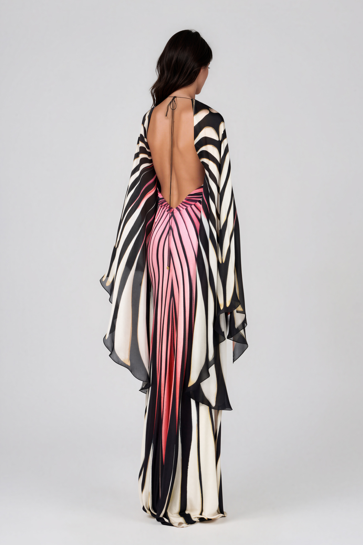 Kender Batwing Sleeve Print Maxi Dress