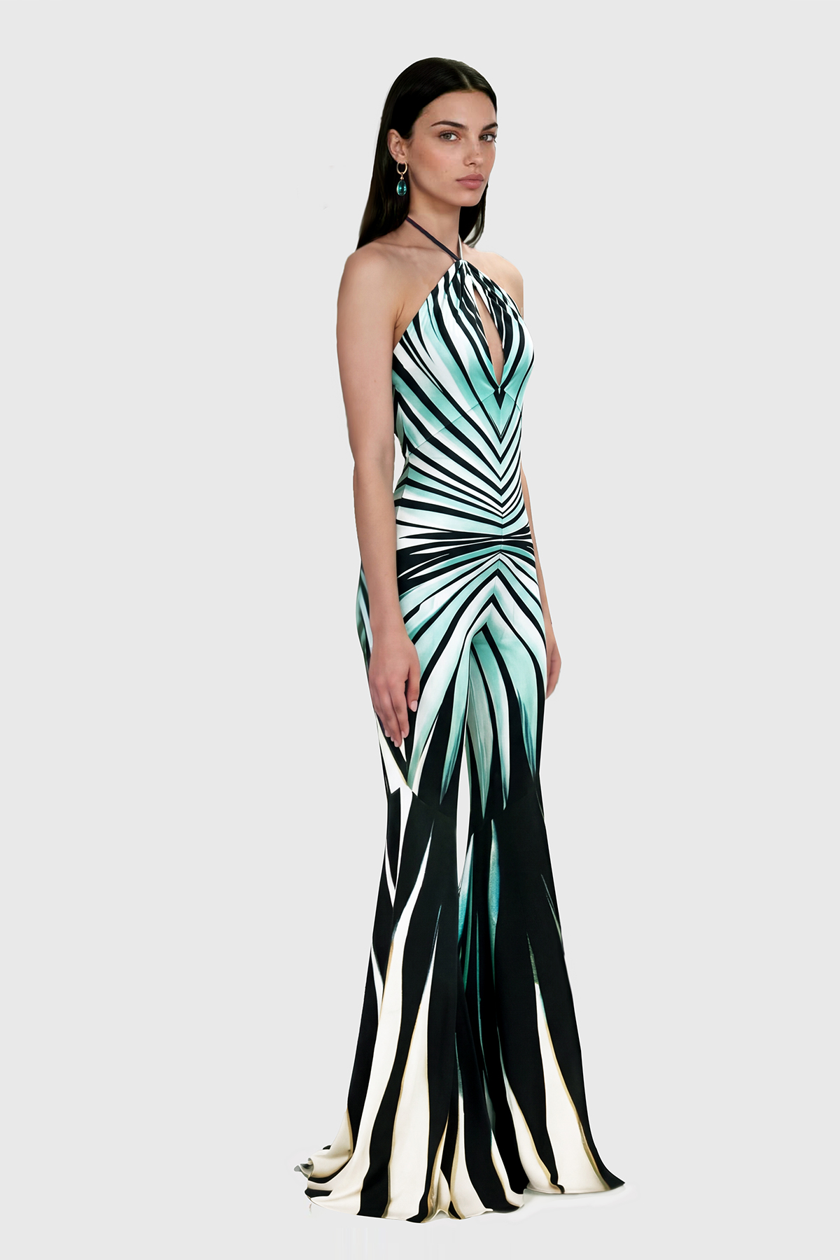 Kender Halter Neck Stripe Jumpsuit
