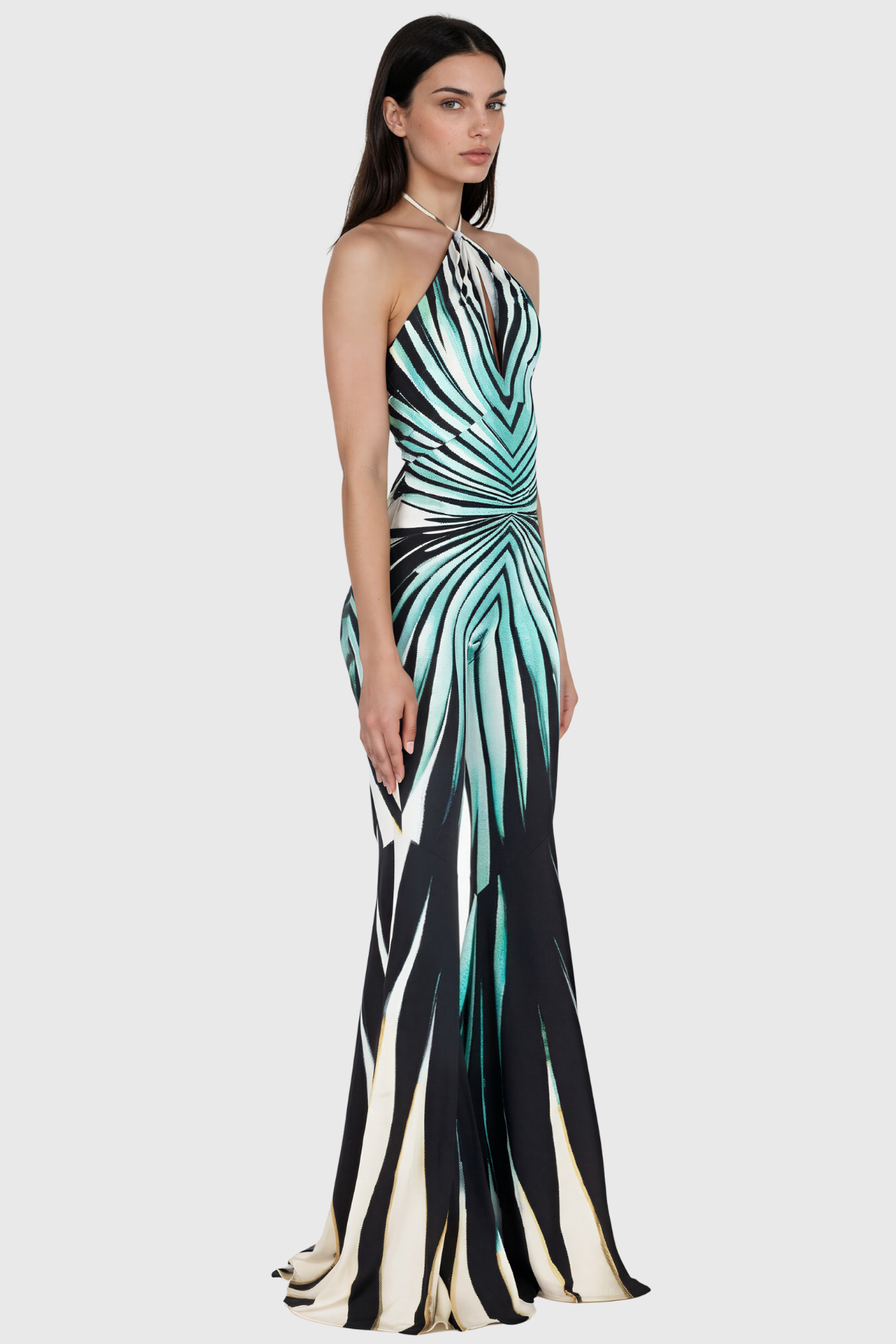Kender Halter Neck Stripe Jumpsuit