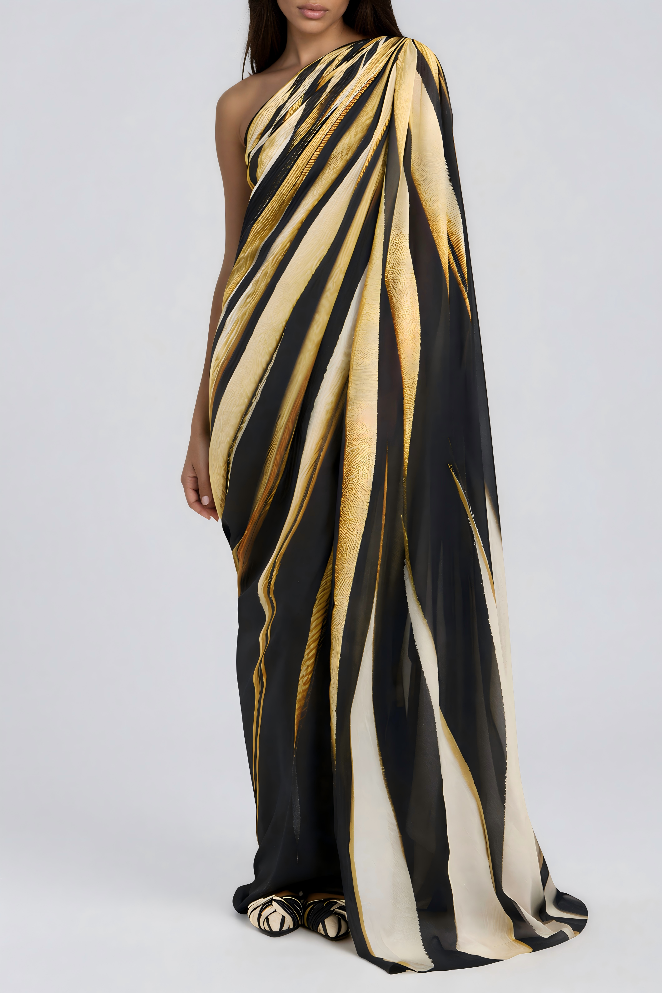 Kender One Shoulder Print Maxi Dress