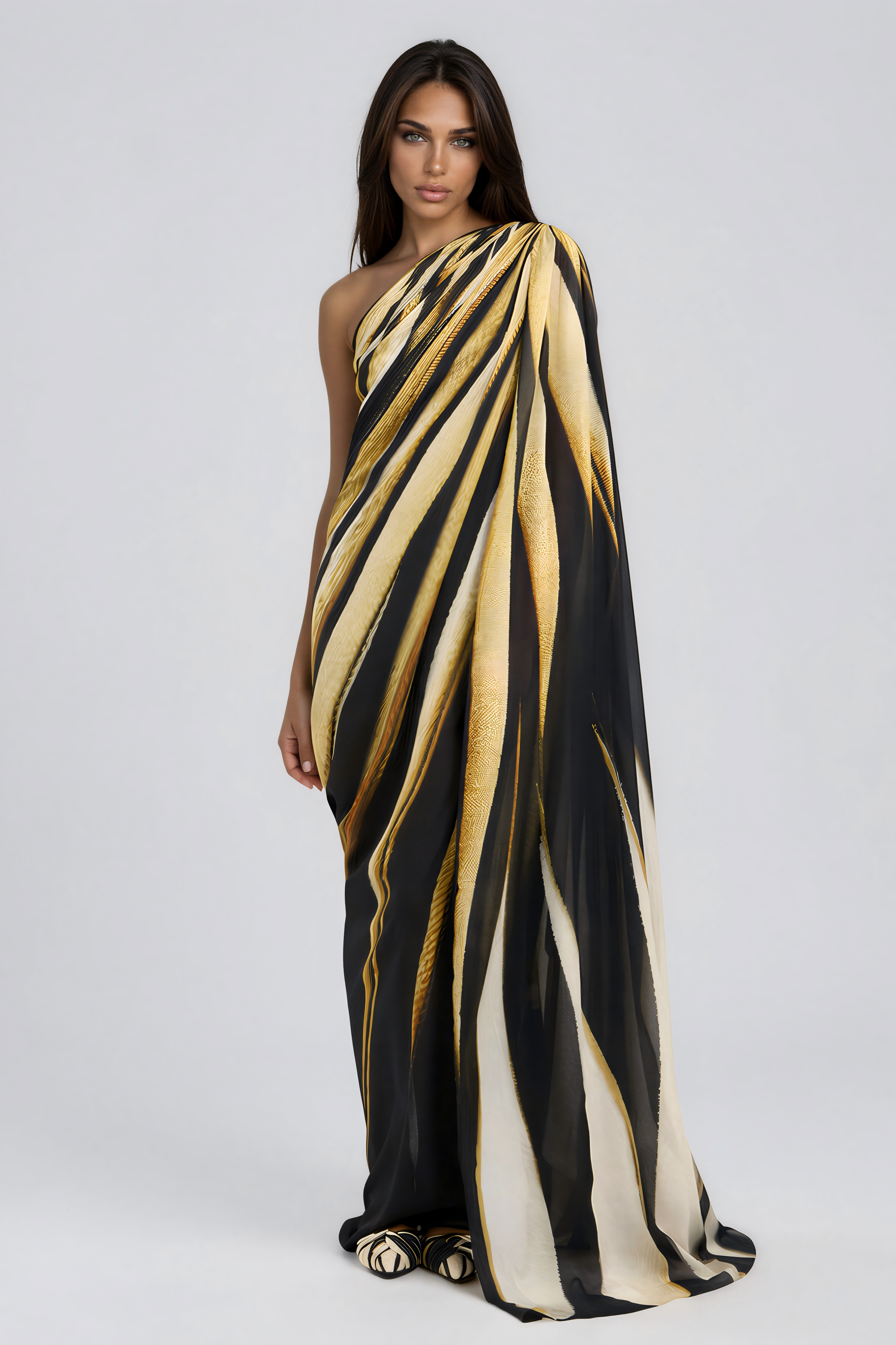 Kender One Shoulder Print Maxi Dress