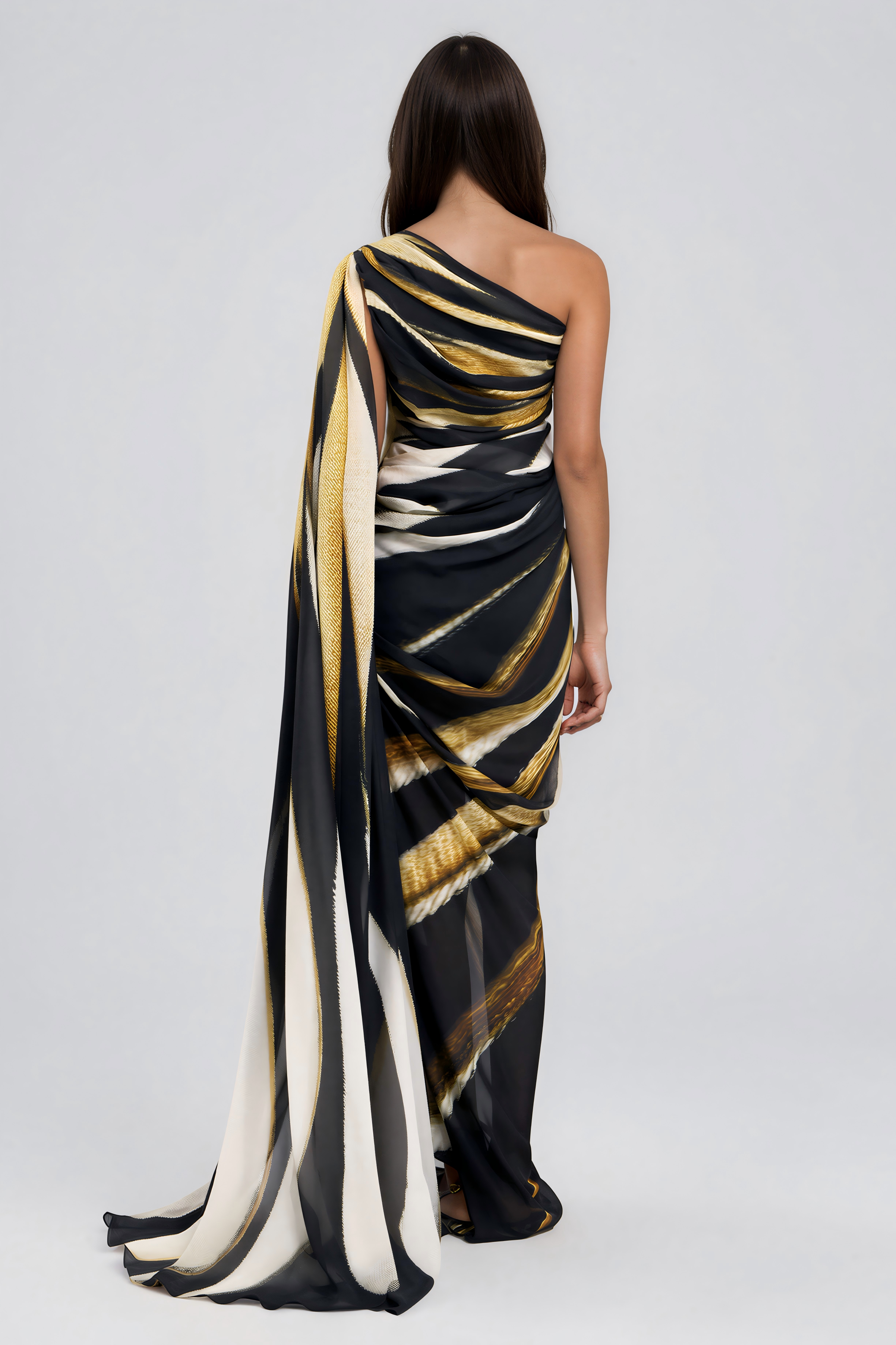 Kender One Shoulder Print Maxi Dress