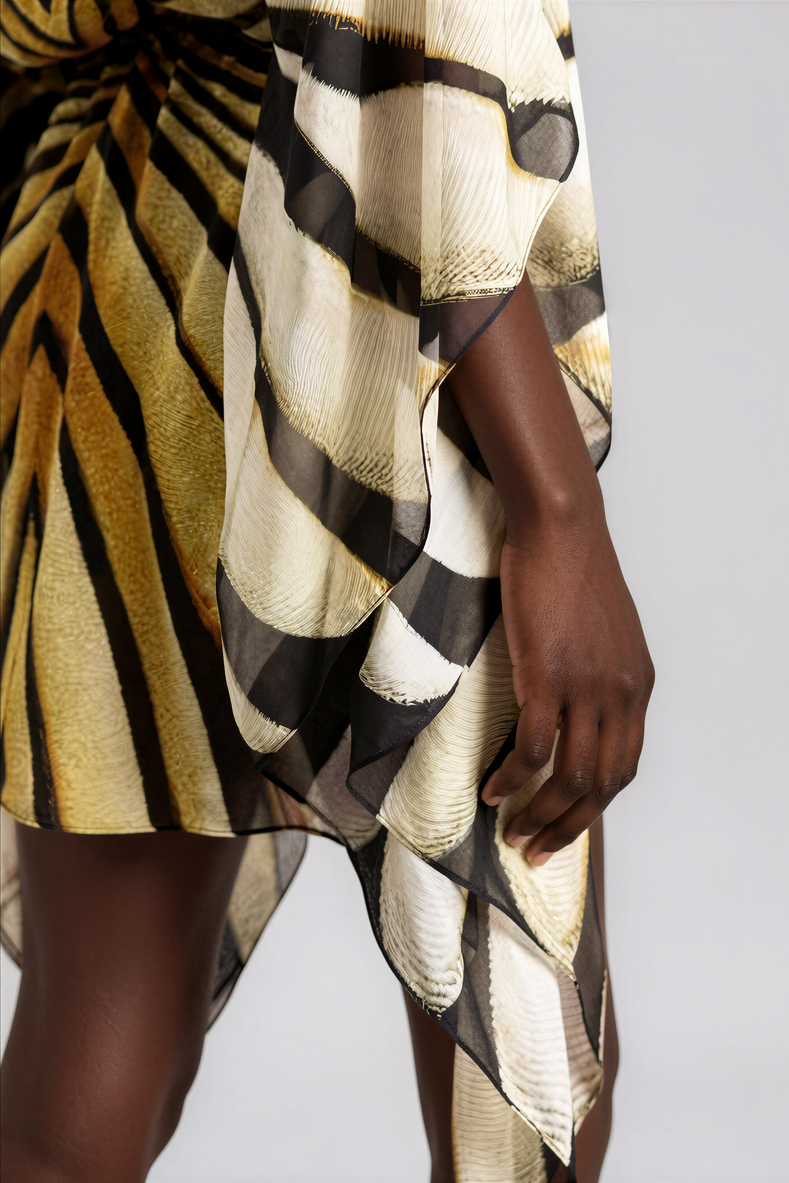 Kender Stripe Mesh Mini Dress