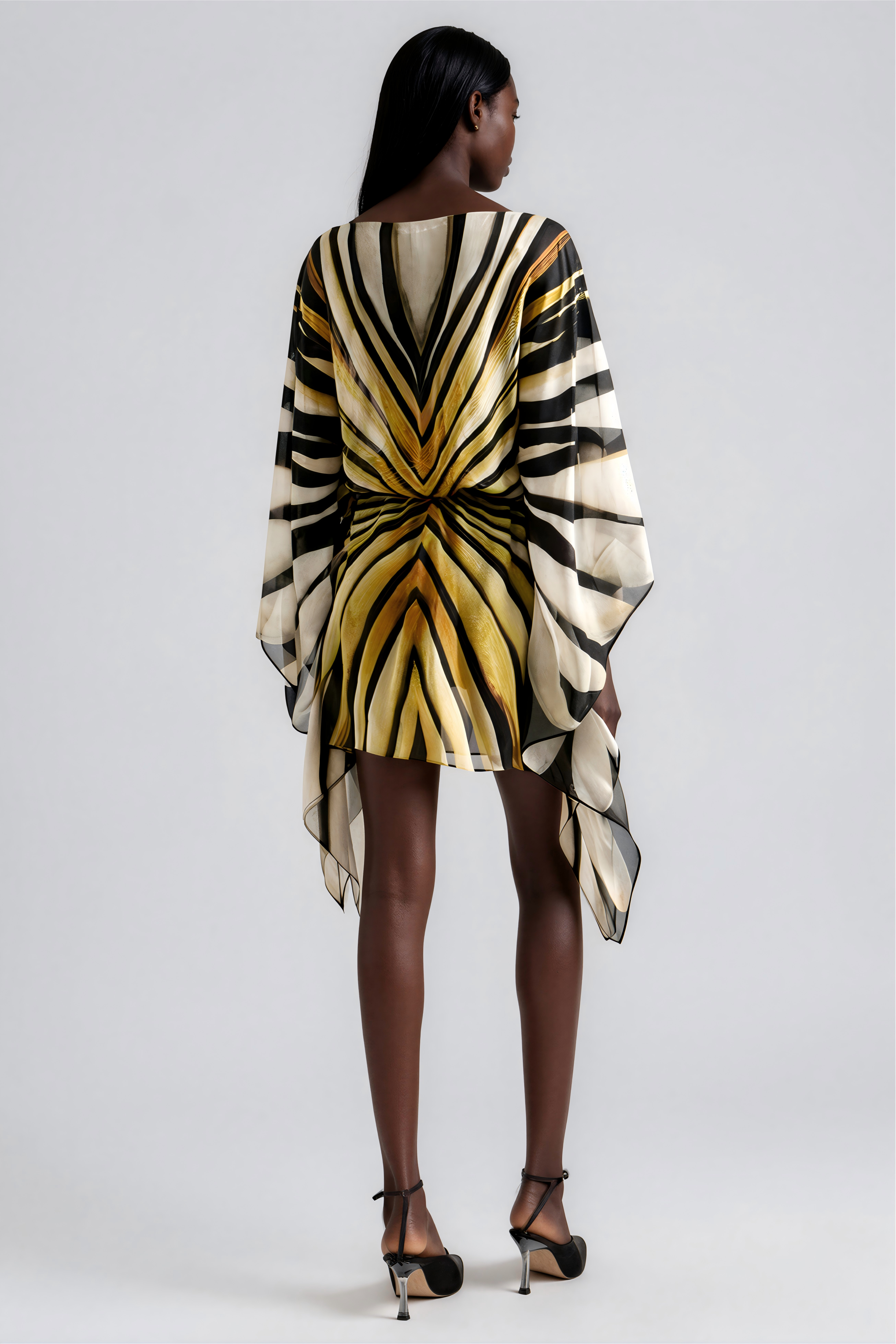 Kender Stripe Mesh Mini Dress