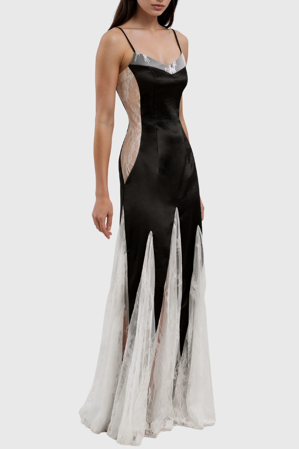 Kenelm Spaghetti Lace Flared Maxi Dress