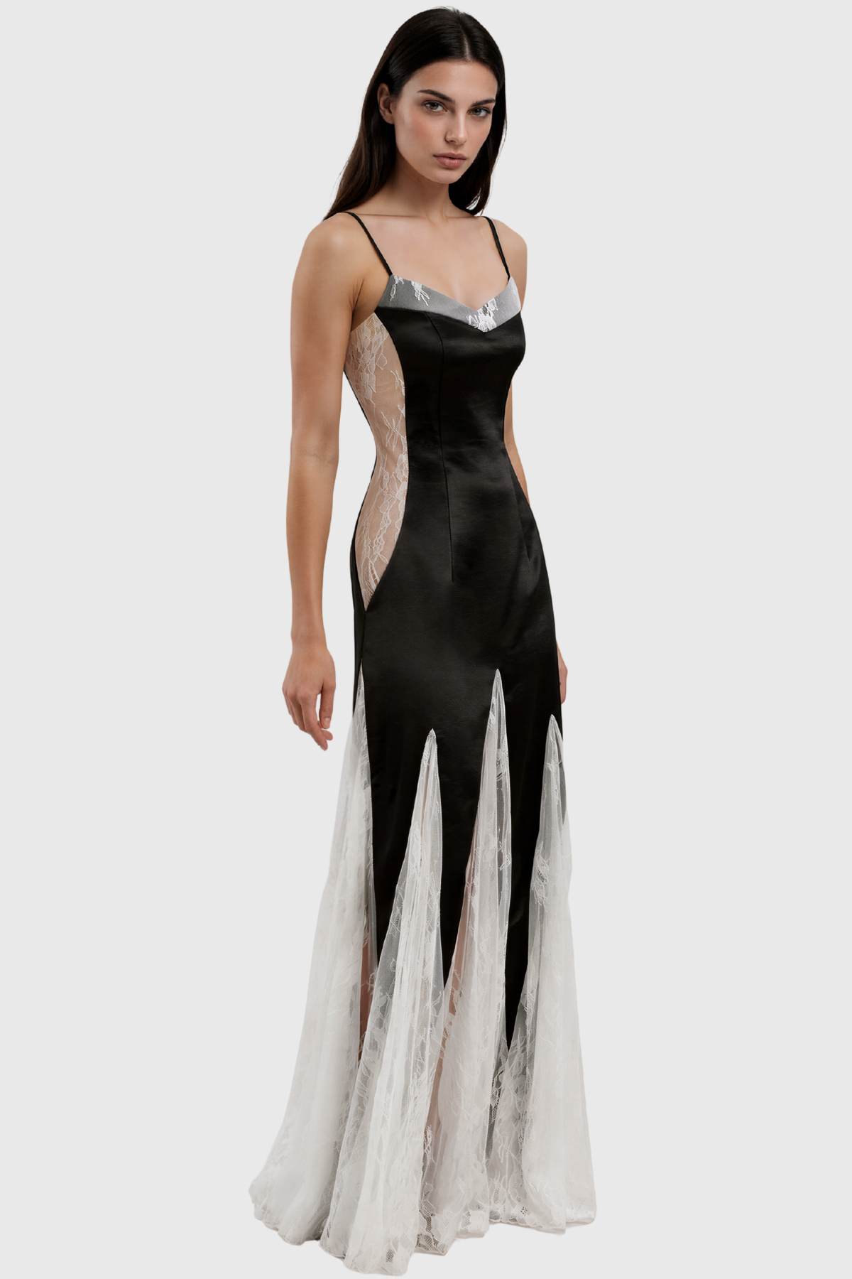 Kenelm Spaghetti Lace Flared Maxi Dress
