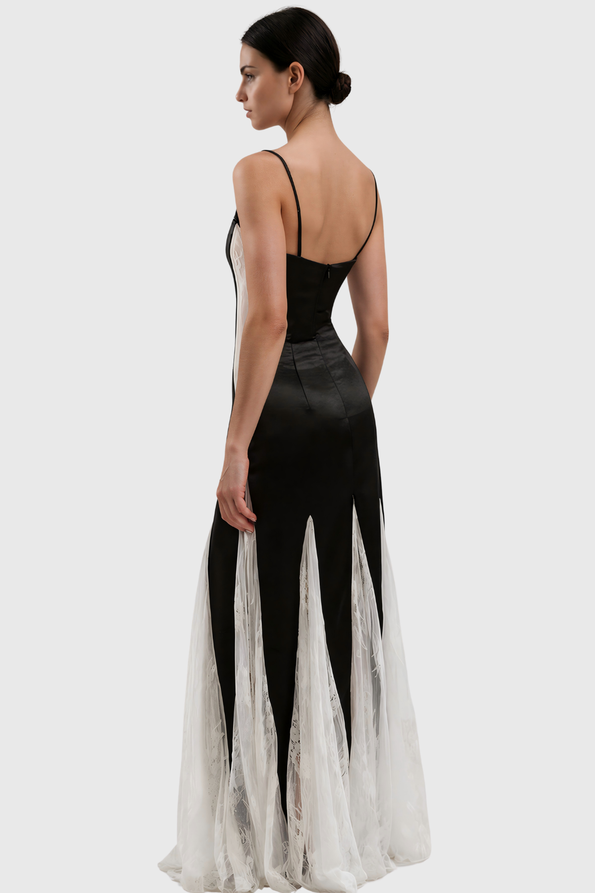 Kenelm Spaghetti Lace Flared Maxi Dress