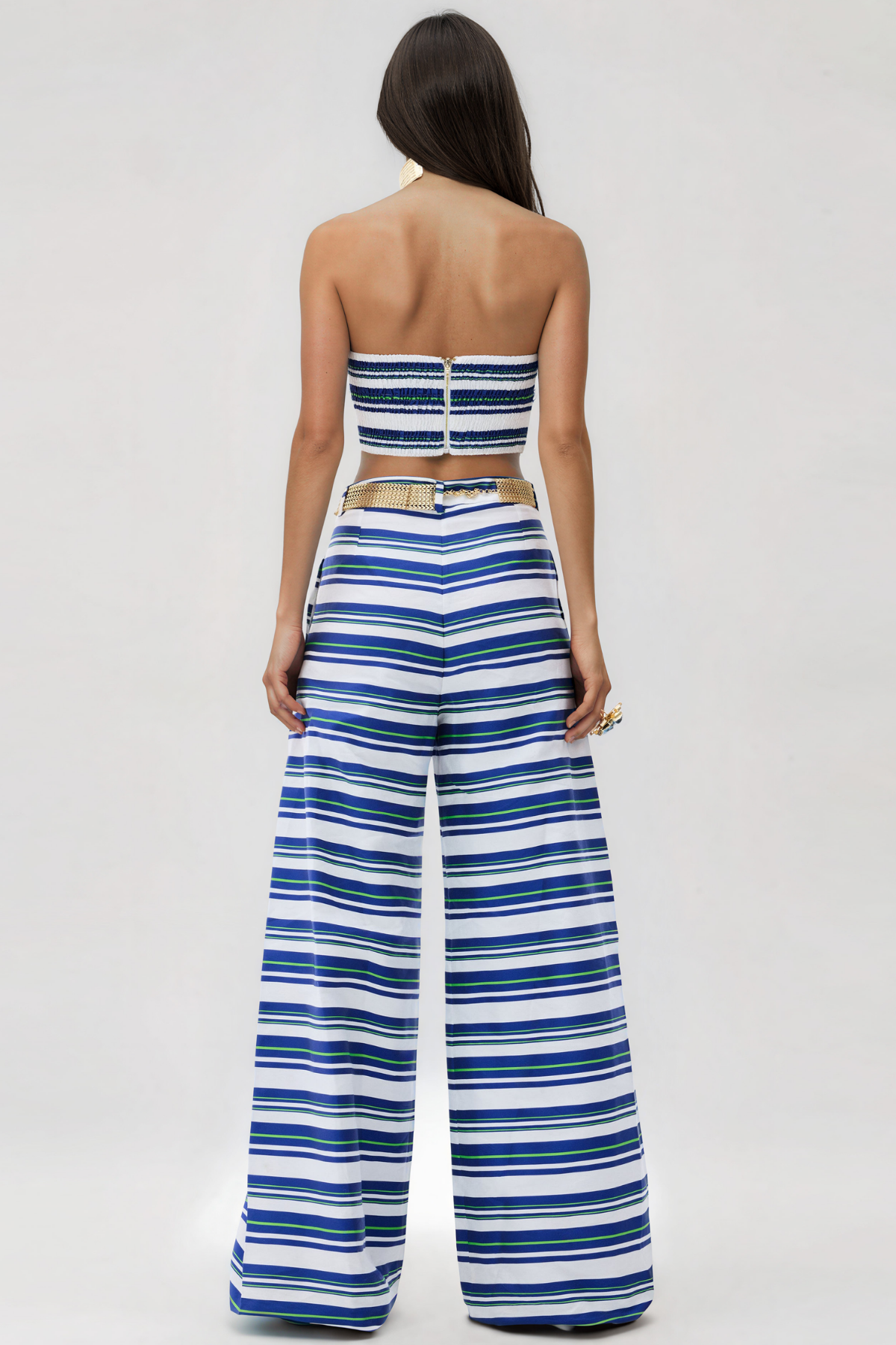 Kenica Strapless Stripe Pants Set