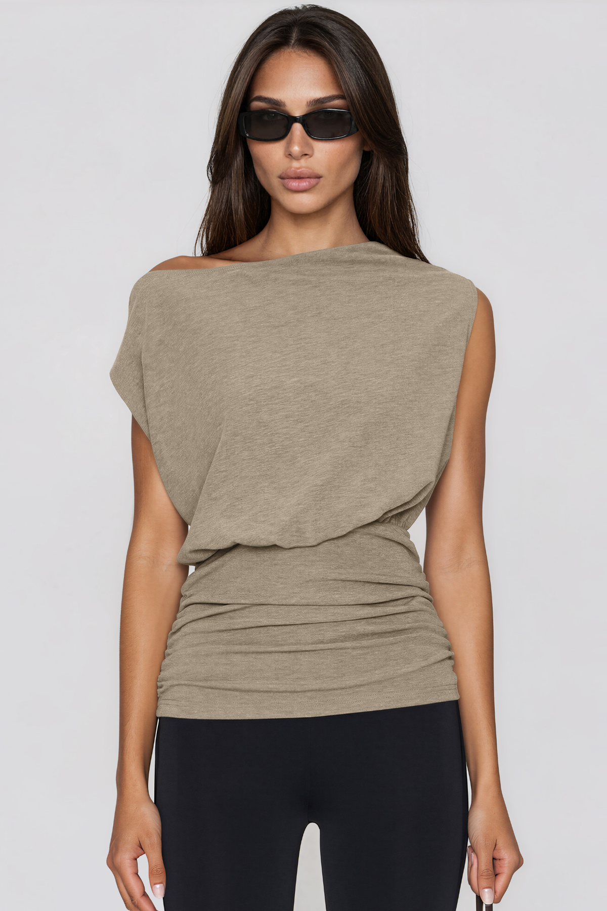 Kenji Backless Asymmetric Ruch Top
