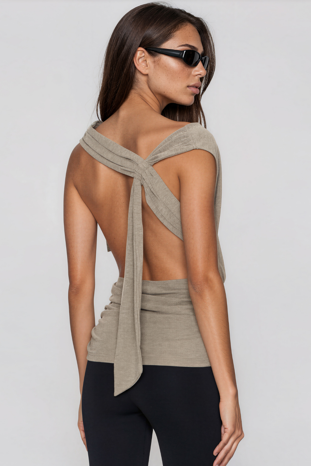Kenji Backless Asymmetric Ruch Top