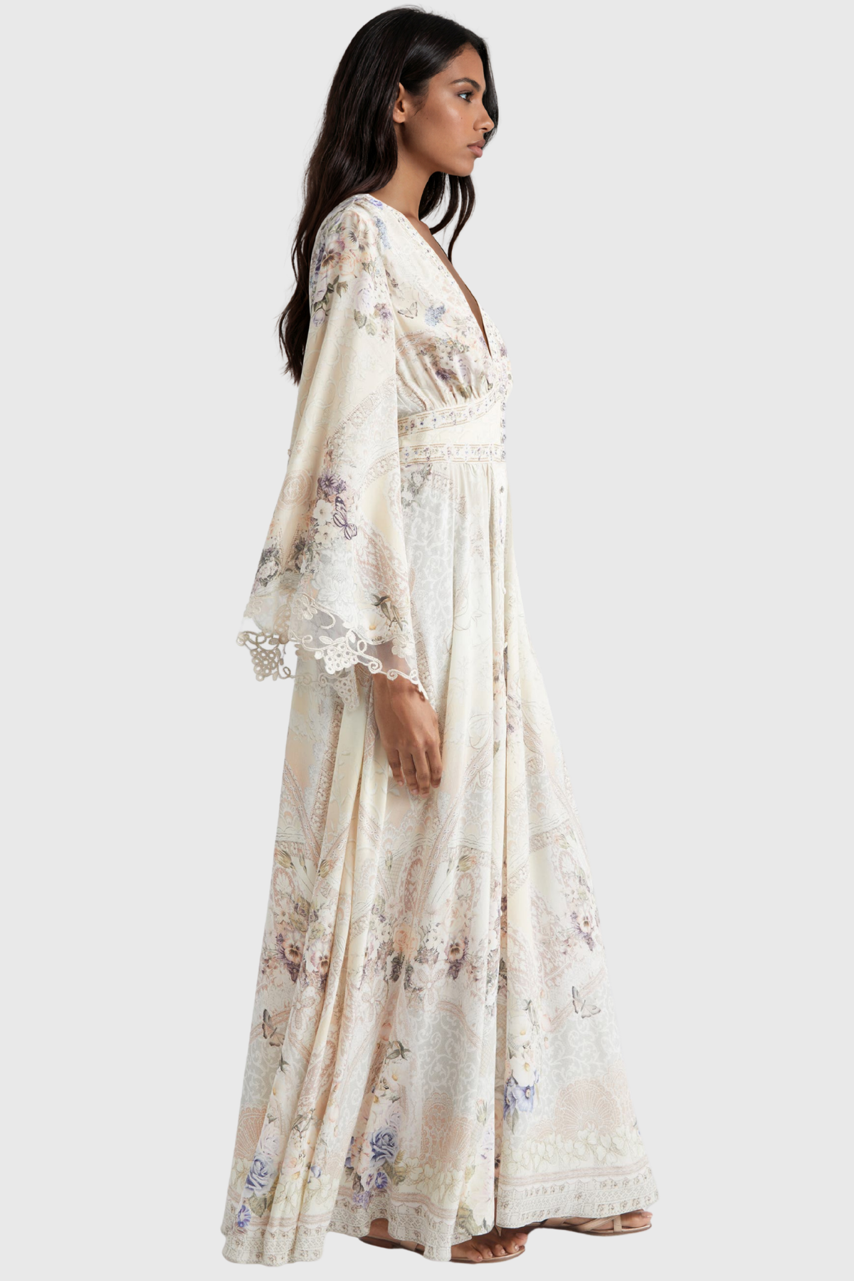 Kennice V Neck Floral Maxi Dress