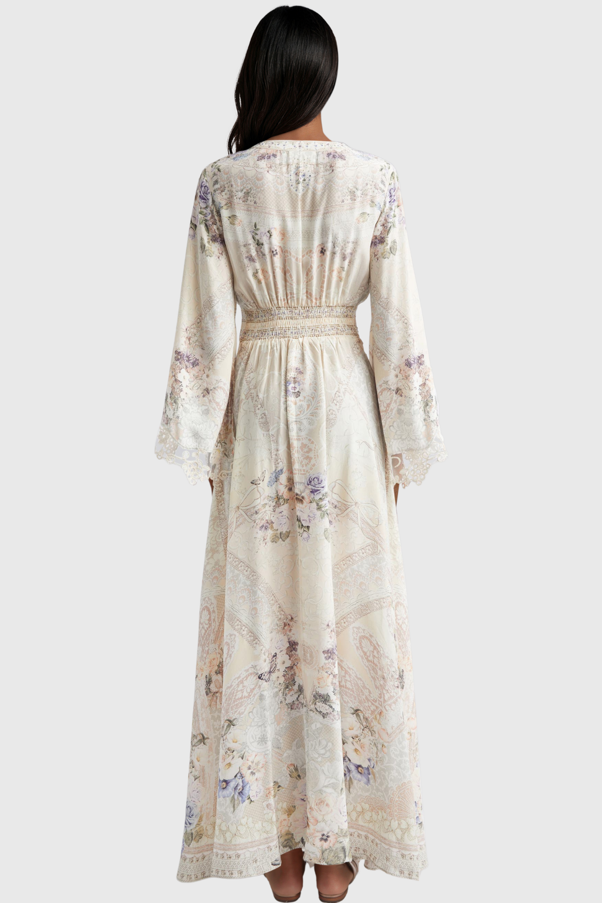 Kennice V Neck Floral Maxi Dress