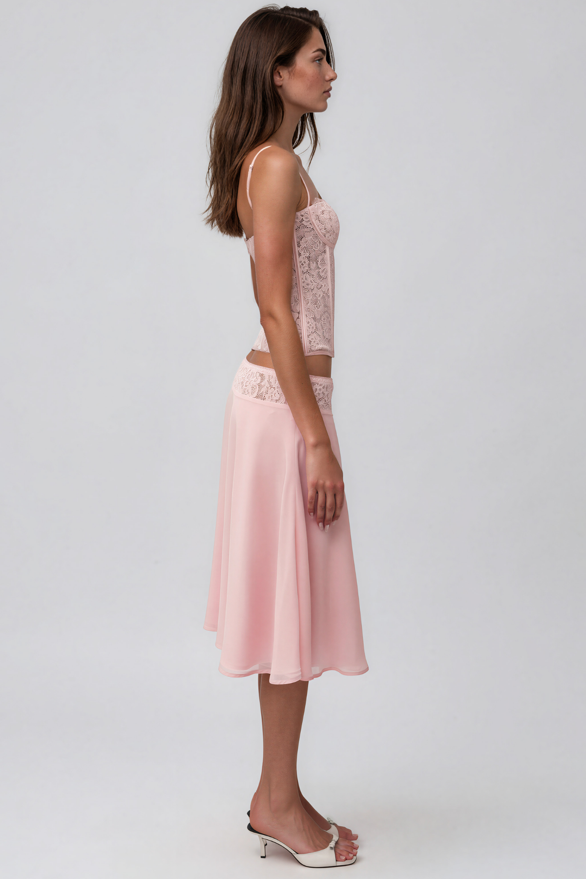 Keno Spaghetti Corset Lace Skirt Set