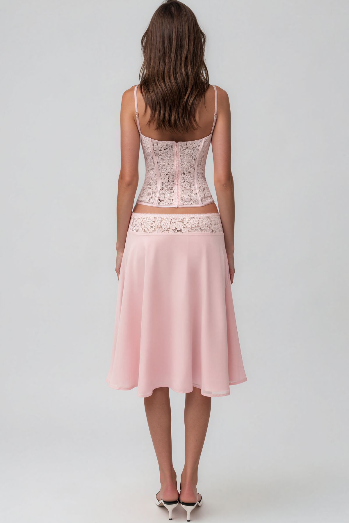 Keno Spaghetti Corset Lace Skirt Set