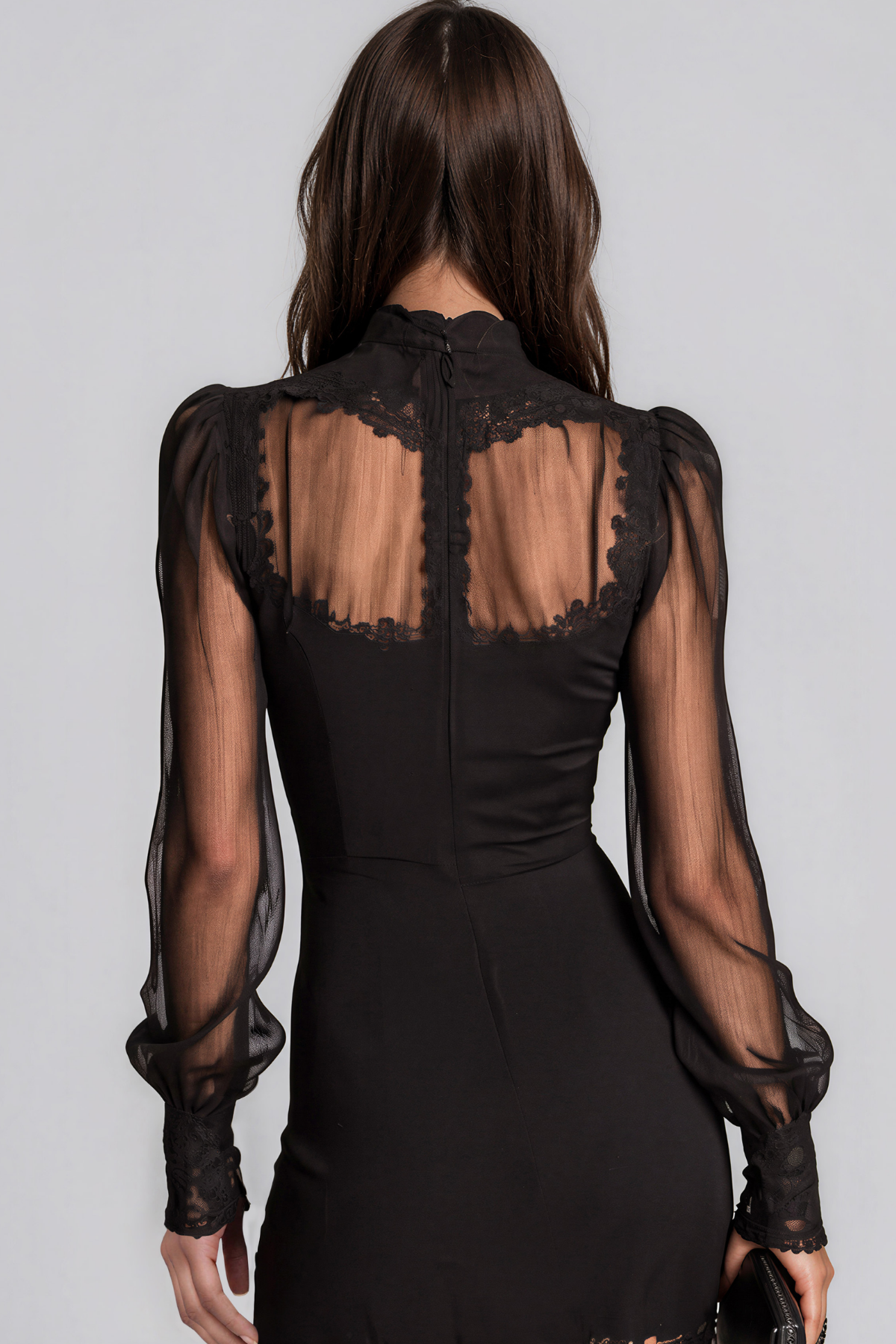 Kenta Mesh Cutout Lace Mini Dress