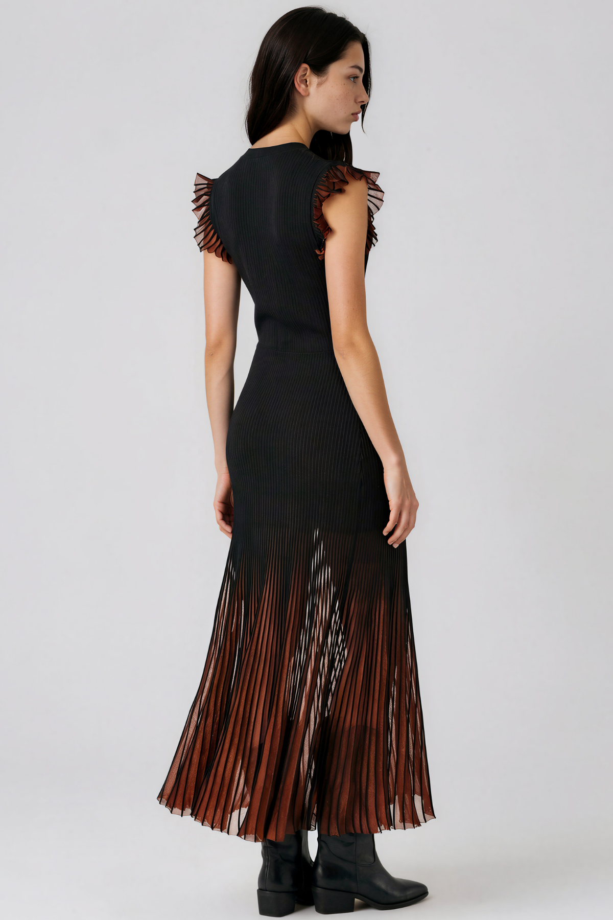 Kenya Ruffle Stripe Maxi Dress