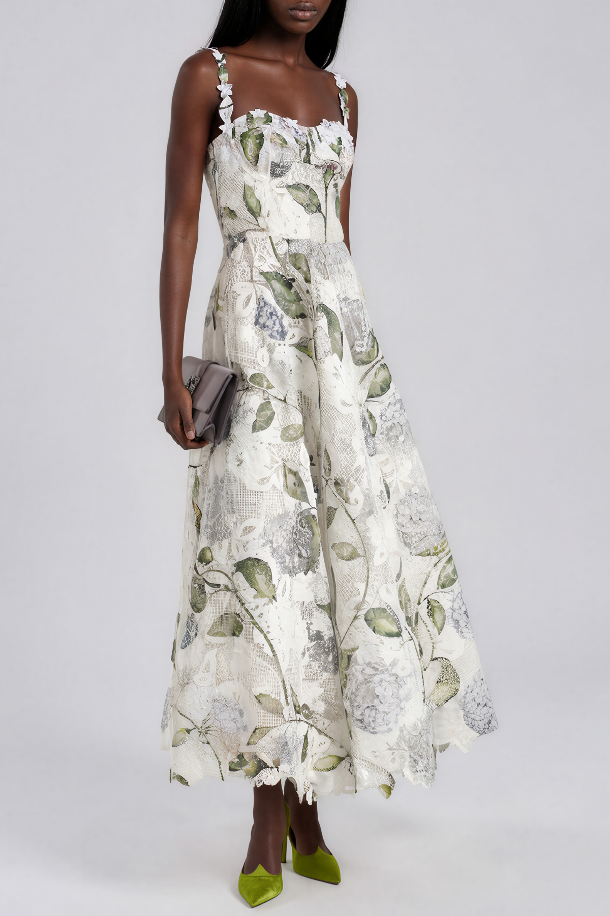Kerryn Sleeveless Lace Print Maxi Dress