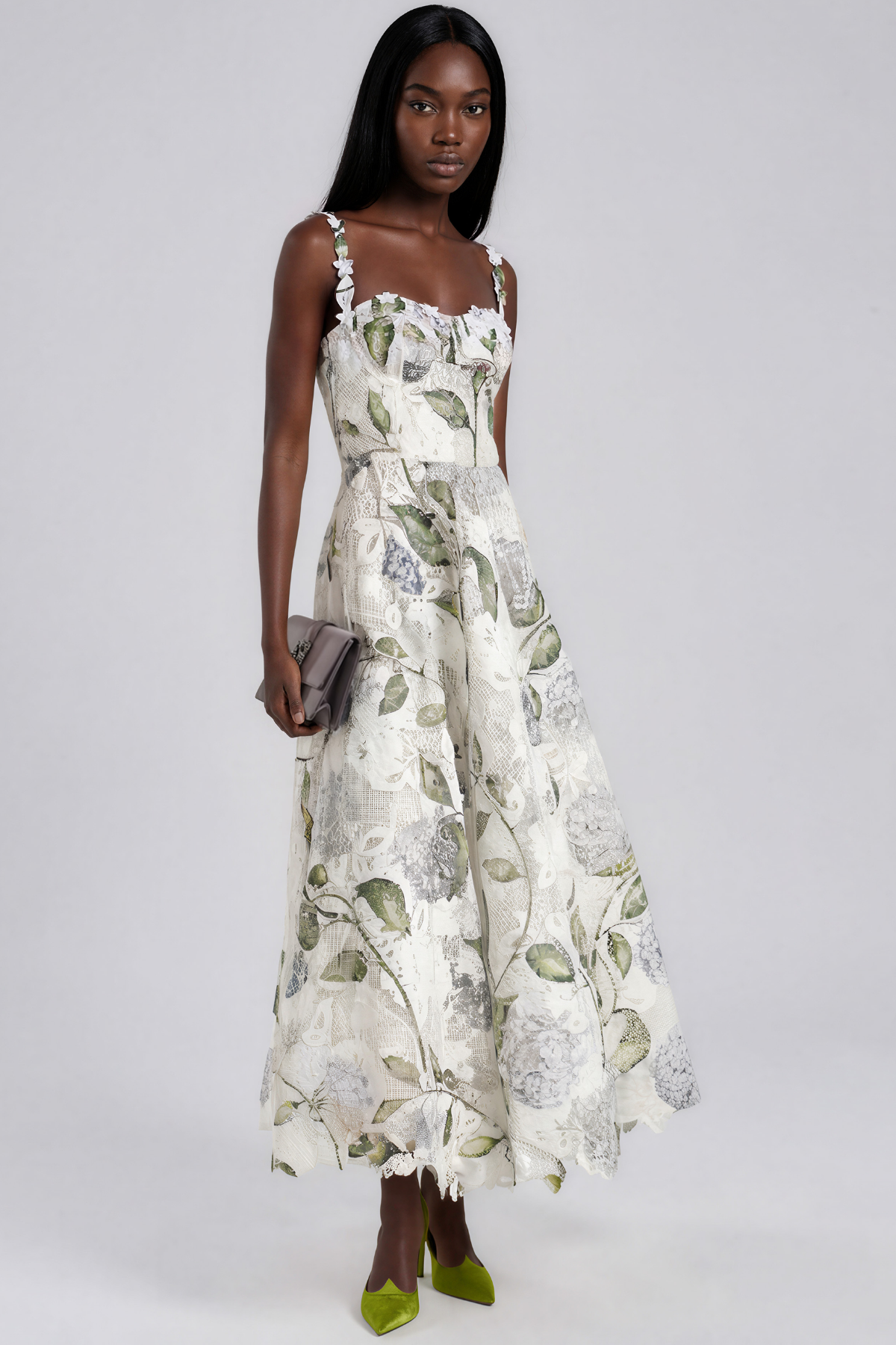 Kerryn Sleeveless Lace Print Maxi Dress