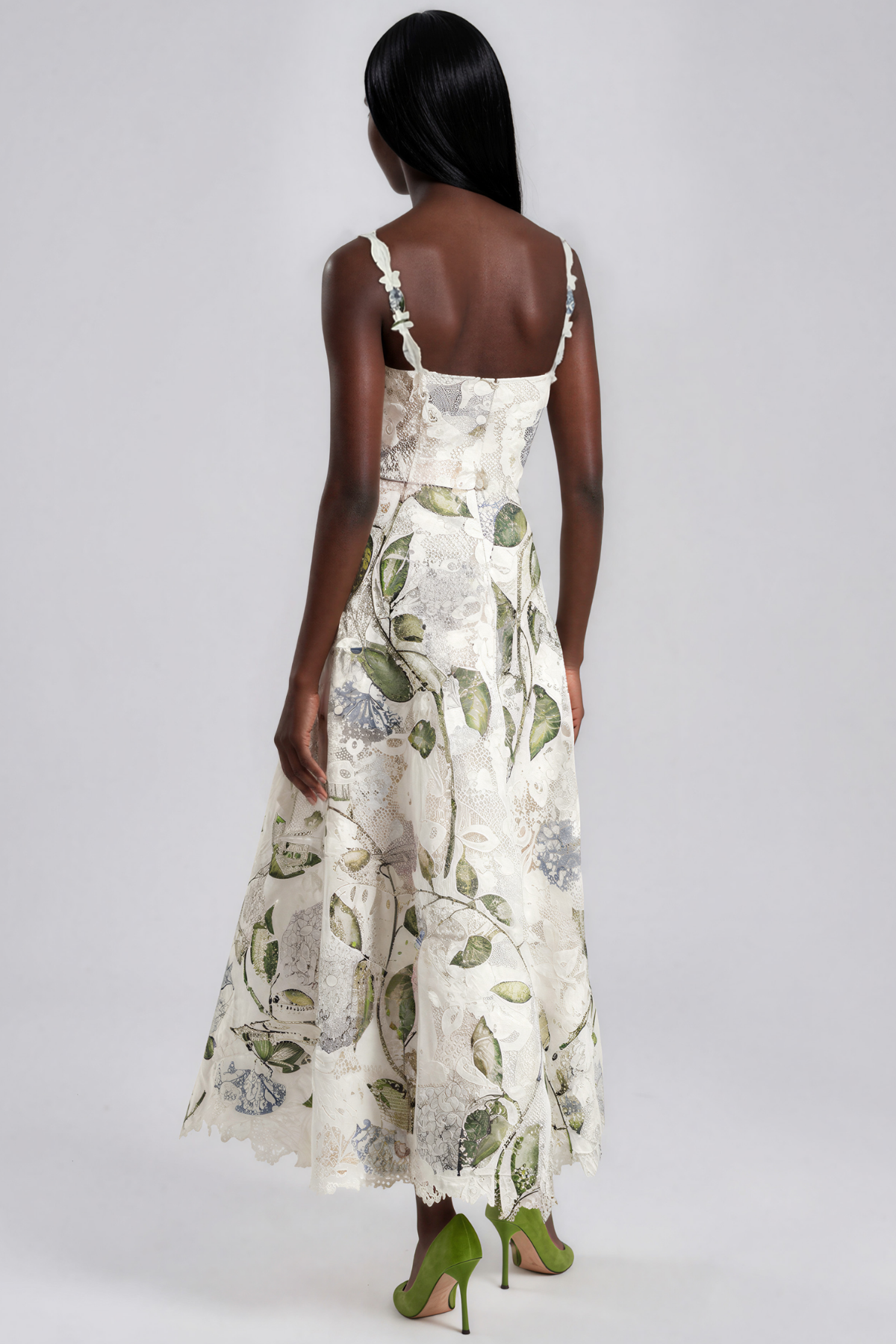 Kerryn Sleeveless Lace Print Maxi Dress