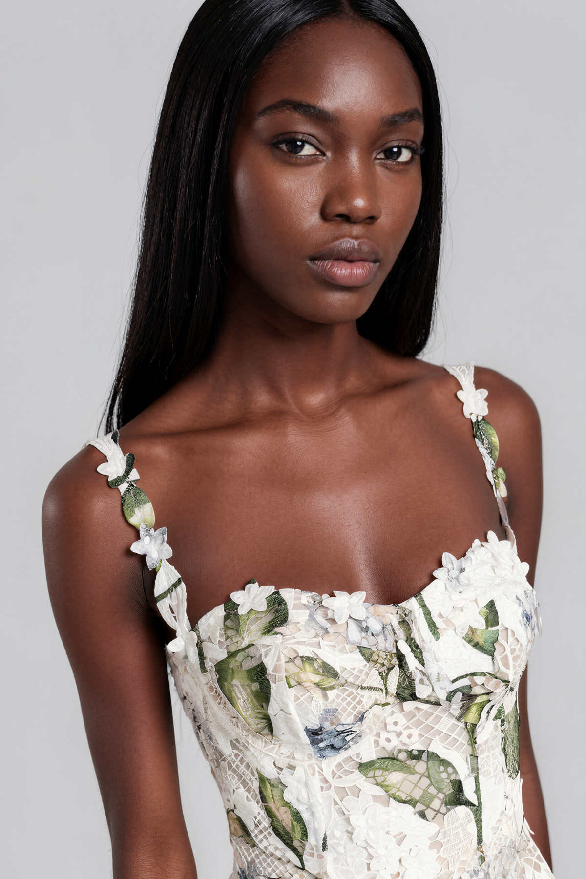 Kerryn Sleeveless Lace Print Maxi Dress