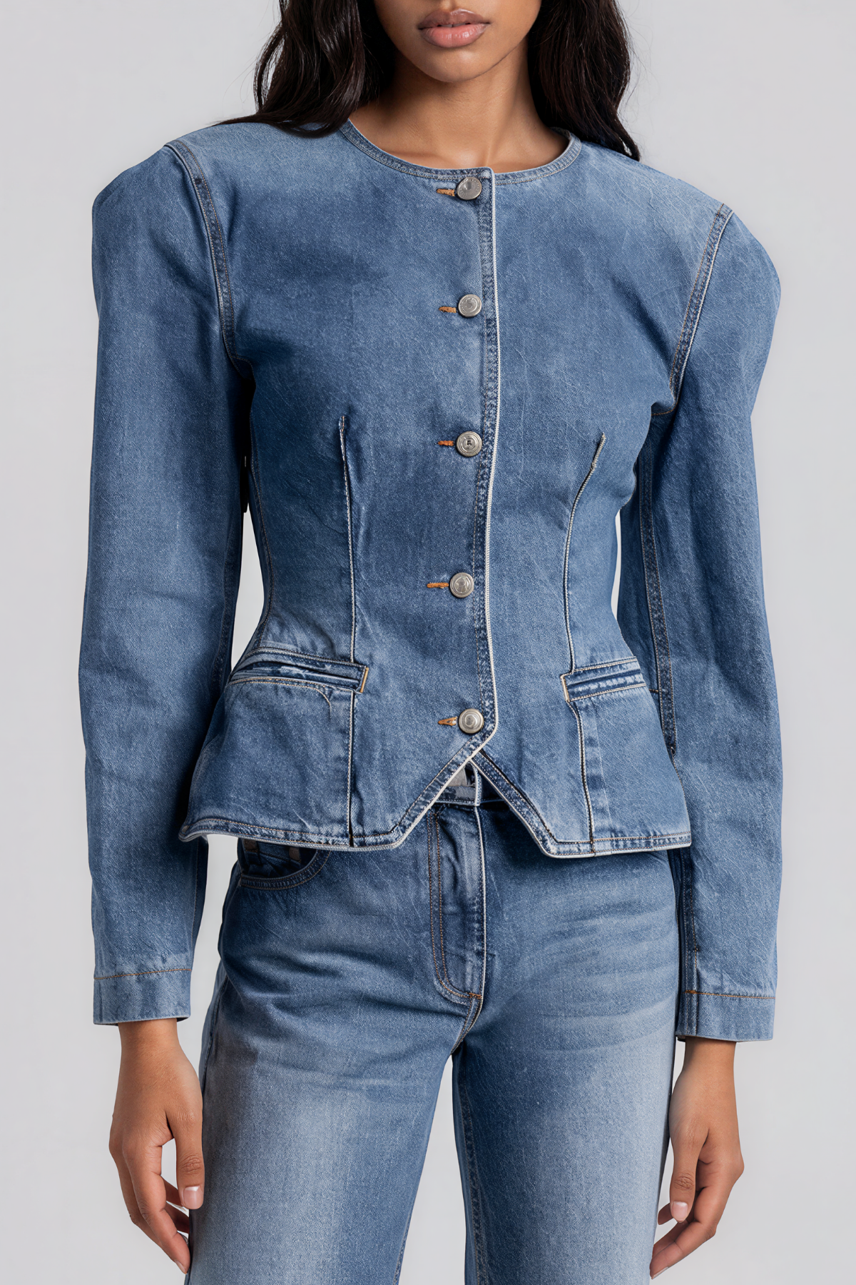 Ketaki Long Sleeve Denim Button Jacket
