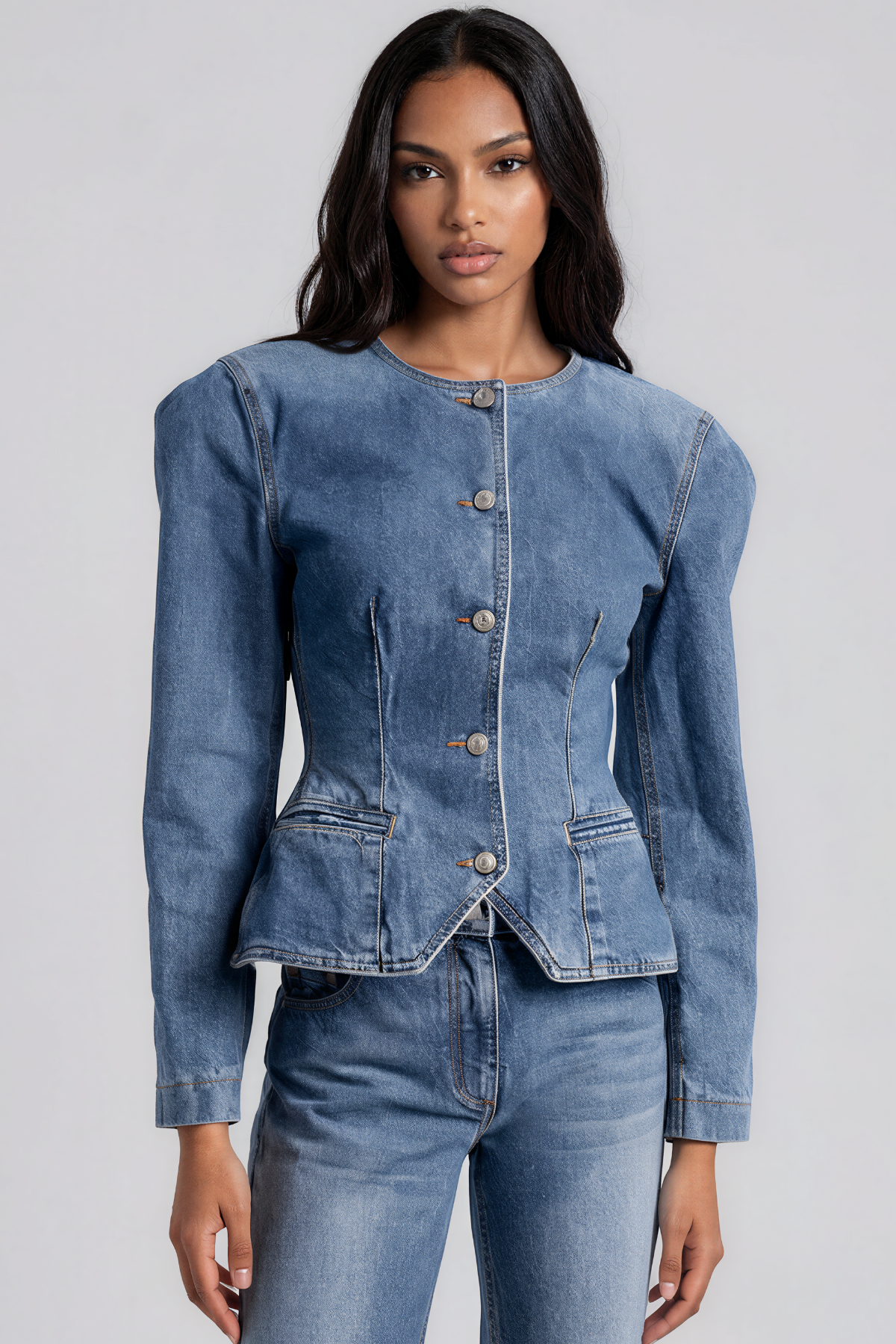 Ketaki Long Sleeve Denim Button Jacket
