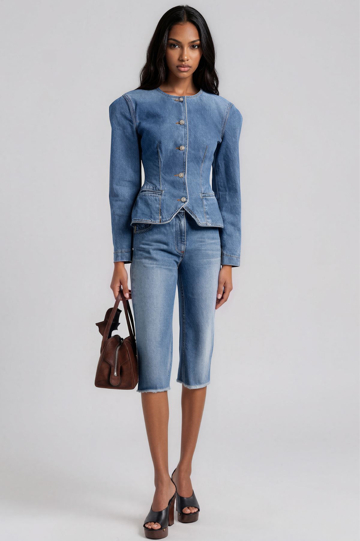 Ketaki Long Sleeve Denim Button Jacket